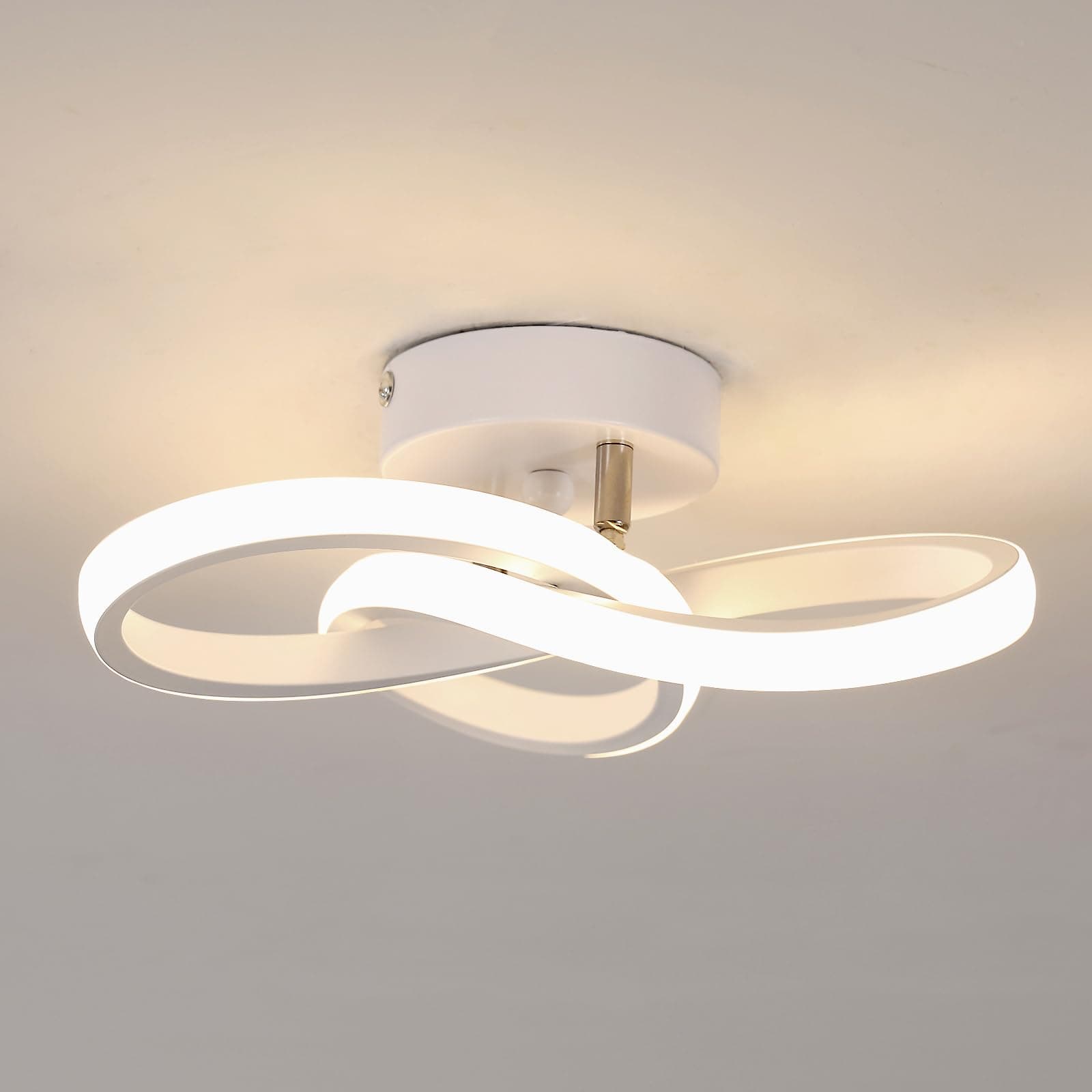 Toolight Plafoniera LED Moderna, 22W 2475LM Lampada da Soffitto in Acrilico Design Fiore, Lampadario LED Bianco per Cucina Corridoio Camera da Letto Soggiorno, Bianco Naturale 4500K, Dia 25cm