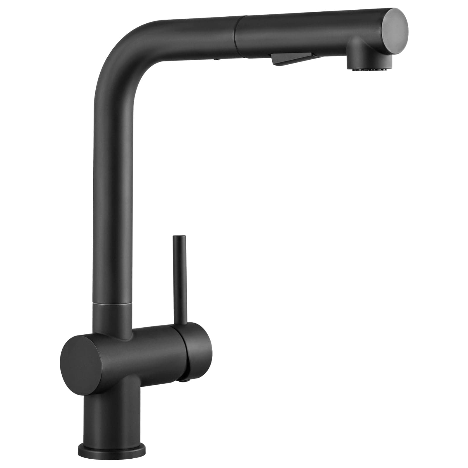 CECIPA Rubinetto Cucina Nero con 2 Getto, Miscelatore Cucina con Doccetta Estraibile, Rubinetto Lavello Cucina Nero Girevole a 360°, Miscelatore Lavello in Acciaio lnox (Nero)