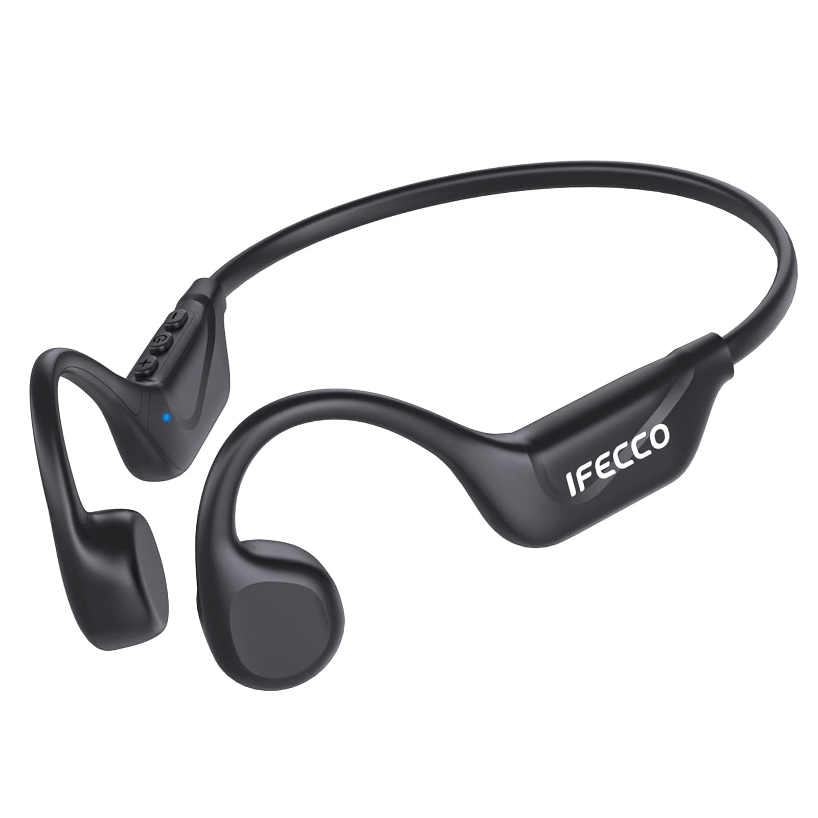 IFECCO Auriculares Conducción Osea Bluetooth 5.4 – Cascos Conduccion Osea Inalambricos con Micrófono,IPX5 Impermeables Deportivos Auriculares Open Ear para Ciclismo Correr Fitness
