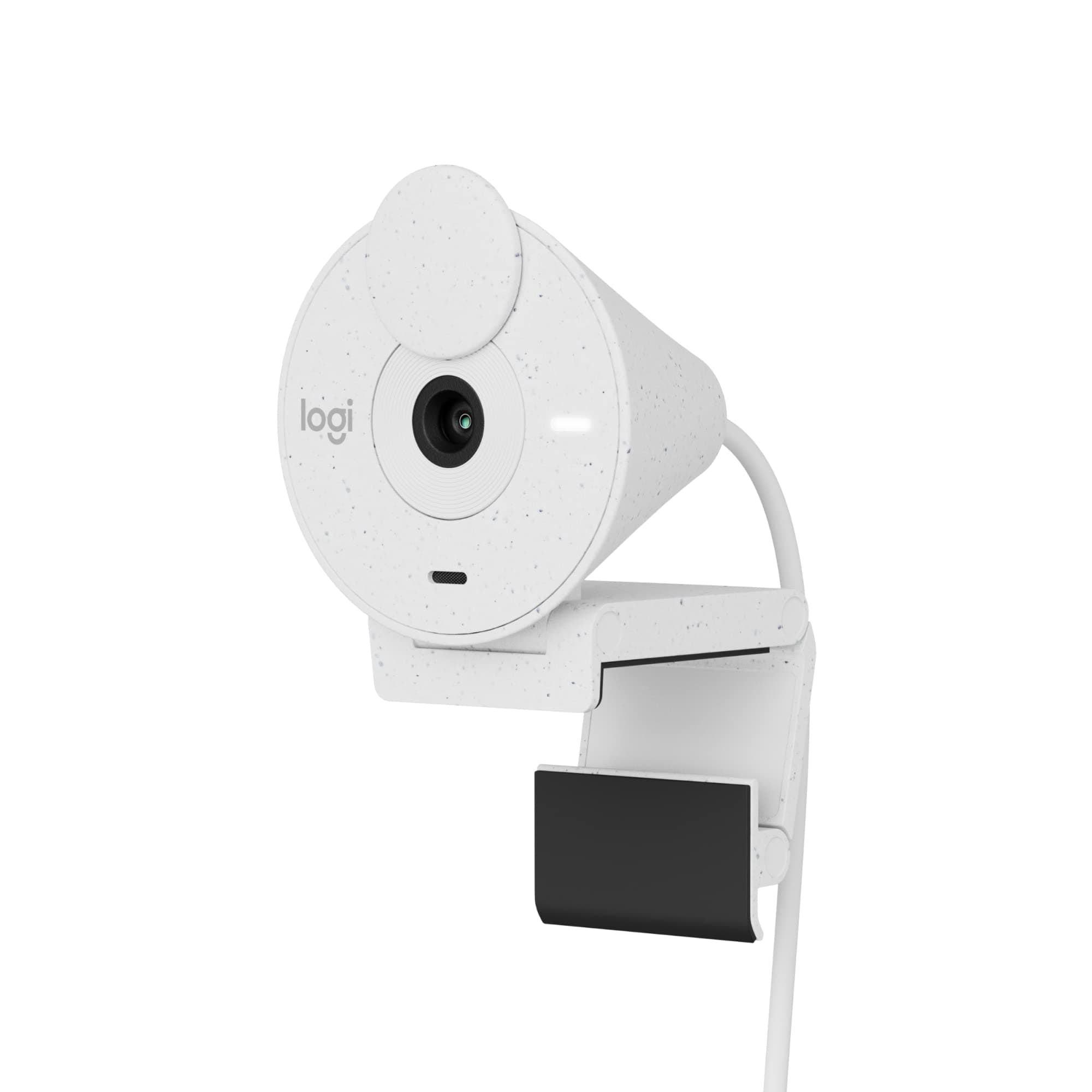 Logitech Brio 300 Full HD Webcam con Obturador de privacidad, micrófono con reducción de Ruido, USB-C, certificada para Zoom, Microsoft Teams, Google Meet, corrección automática de luz - Blanco