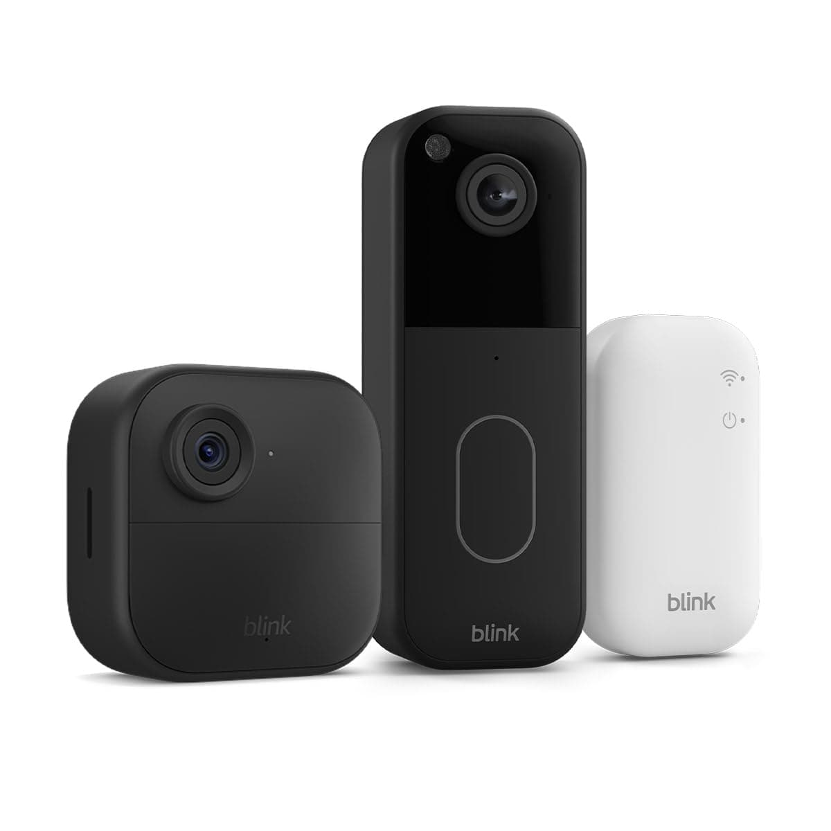 Blink Outdoor 4 Kamera mit Blink Videotürklingel (Schwarz), inkl. Sync Module Core