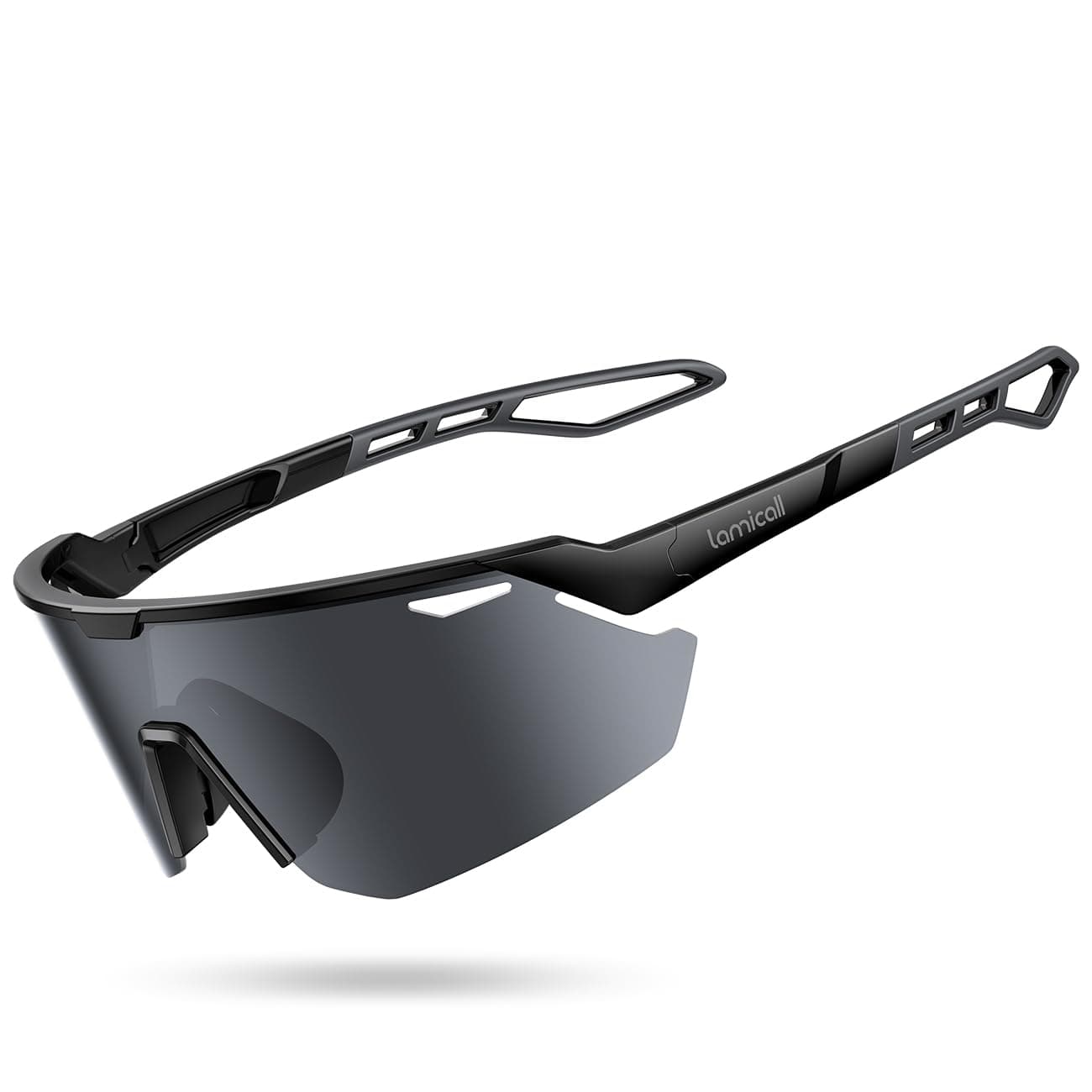 Lamicall Polarizadas Gafas de Sol para Ciclismo - [24g Ultraligero] UV400 Protección, TR90-Marco, Almohadilla Nasal Ajustable, Gafas de Sol Deportivas Mujeres Hombres para Pesca/Running/Senderismo