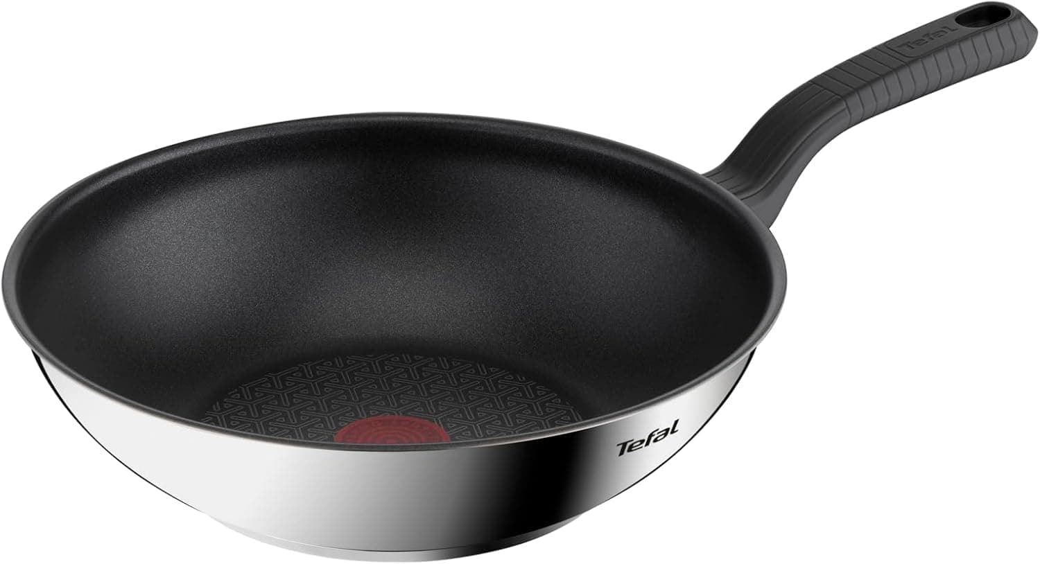 Tefal Comfort Max - Sartén wok 28 cm antiadherente, acero inoxidable 18/10, Thermo-Spot, base gruesa, cocinado homogéneo, mango ergonómico fresco, saltea, recetas asiáticas, apto todas cocinas