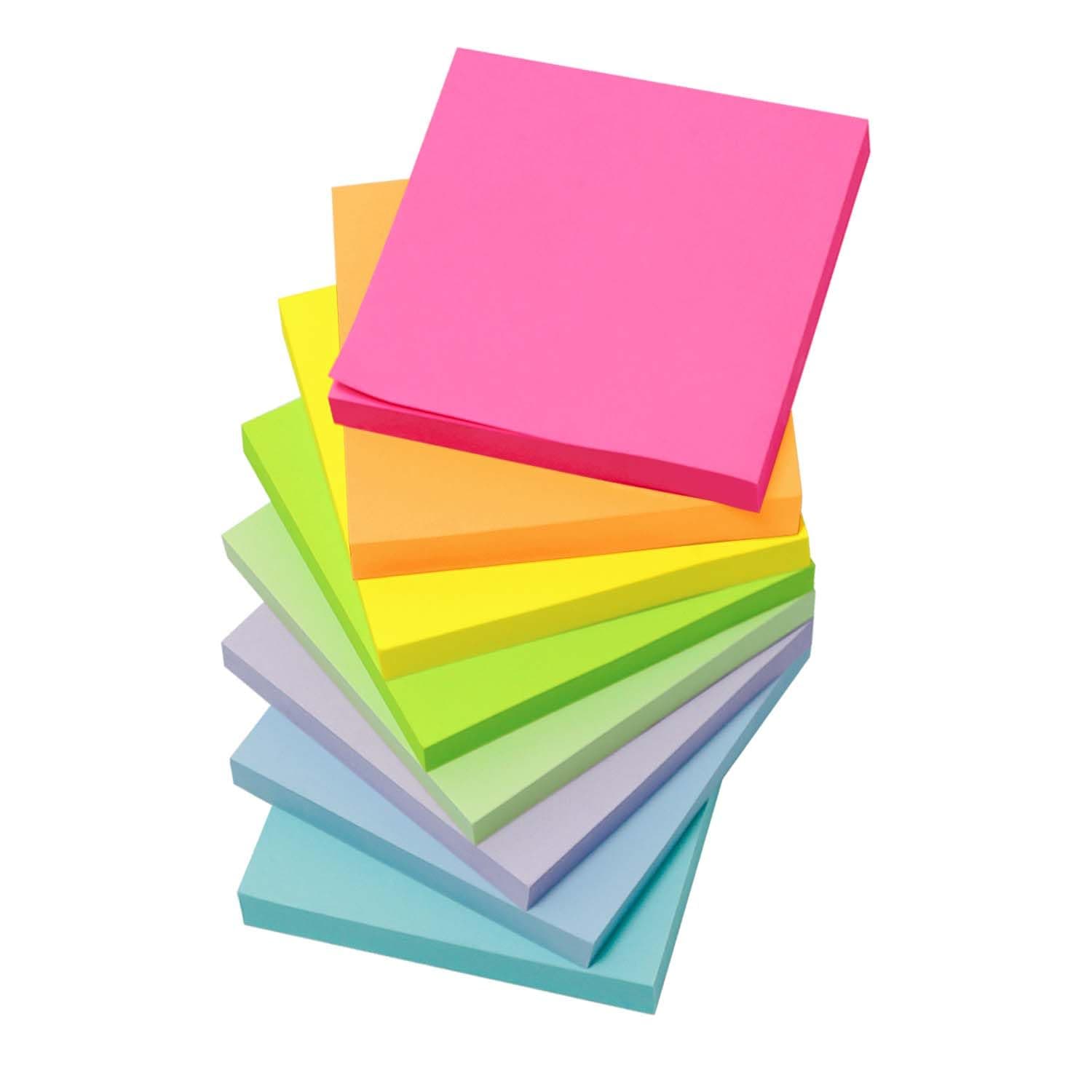 AiTodos® 800pcs Sticky Notes, 8 Livres-100 Feuilles/Livre, Sticky Notes pour Marquer et Surligner les Pages, Faciles à Ecrire, ré-Adhésifs, pour l'école, la Maison, le Bureau - 8 Couleurs