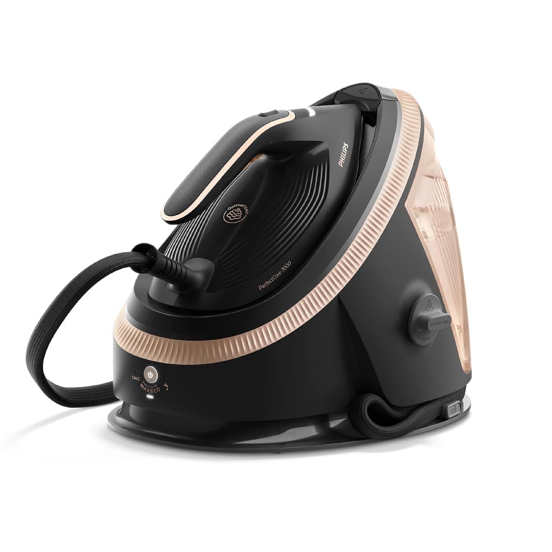 Philips centrale vapeur PerfectCare 7000, 8.5 bars, 1.5L, Noir | Vapeur 170g/min, Pressing 650g, 2850W, technologie OptimalTEMP, vapeur intelligente, Semelle SteamGlide Elite (PSG7300/80)
