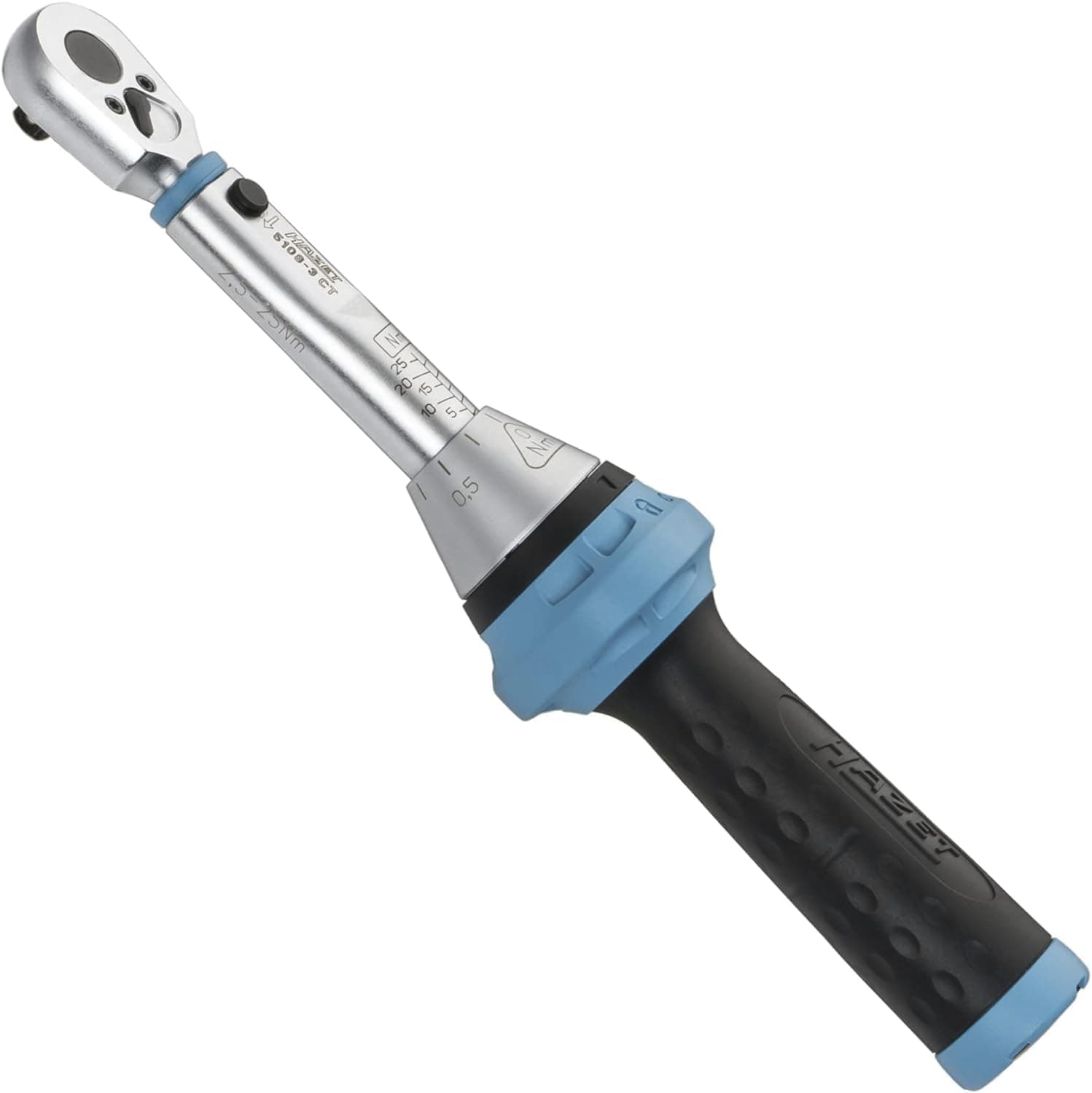 Clé dynamométrique HAZET 5108-3CT I Sortie : carré 6,3 mm (1/4 pouce), tolérance : 3 %, 20 dents (angle d'actionnement 18 degrés) I Outil idéal pour le vélo ou les deux-roues similaires''.