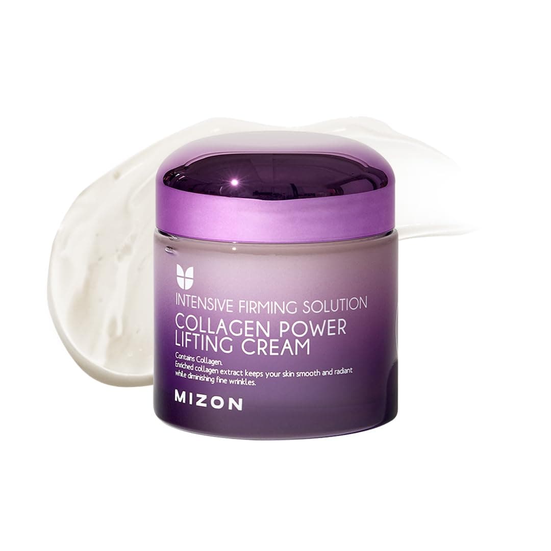 [Mizon] Crema Power Lifting de Colágeno (75ml) Hidratante Intensivo con 75% de Extracto de Colágeno Marino, Cosmético Coreano (Collagen Power Lifting Cream)