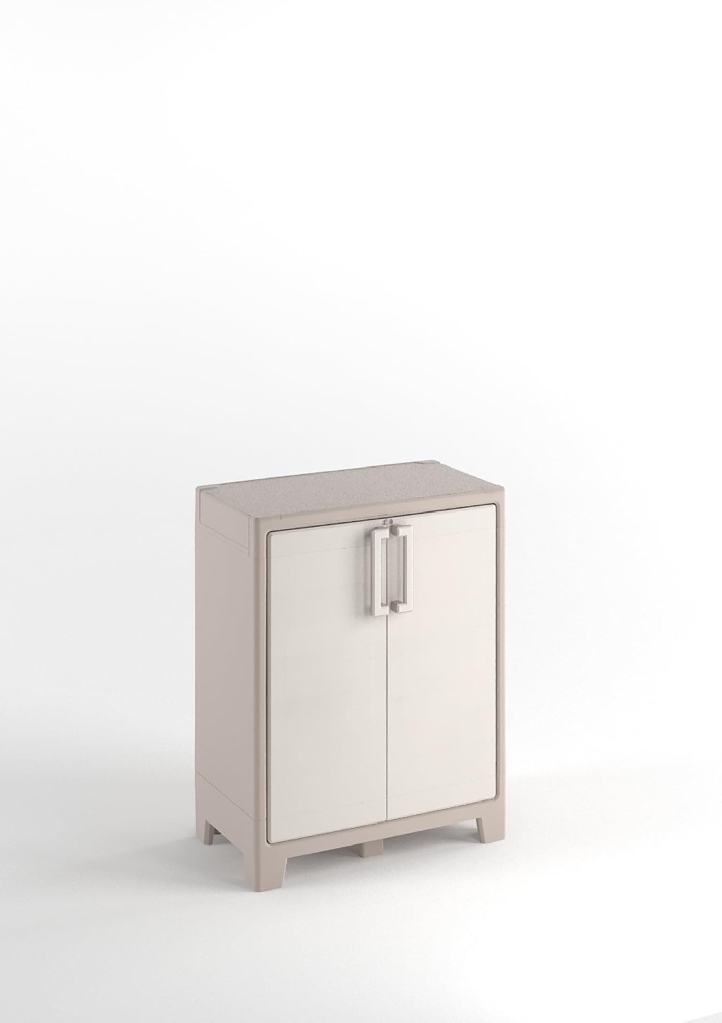 Keter Armadio Basso Gulliver, 2 Ripiani Regolabili, Sabbia/Beige, 80x44x100 H Cm