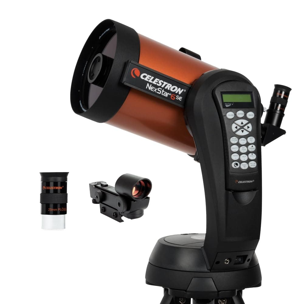 Celestron 11068 NexStar 6SE Computerised Schmidt-Cassegrain Telescope with Advanced GPS, Astroimaging and AutoAlign Features, Black/Orange