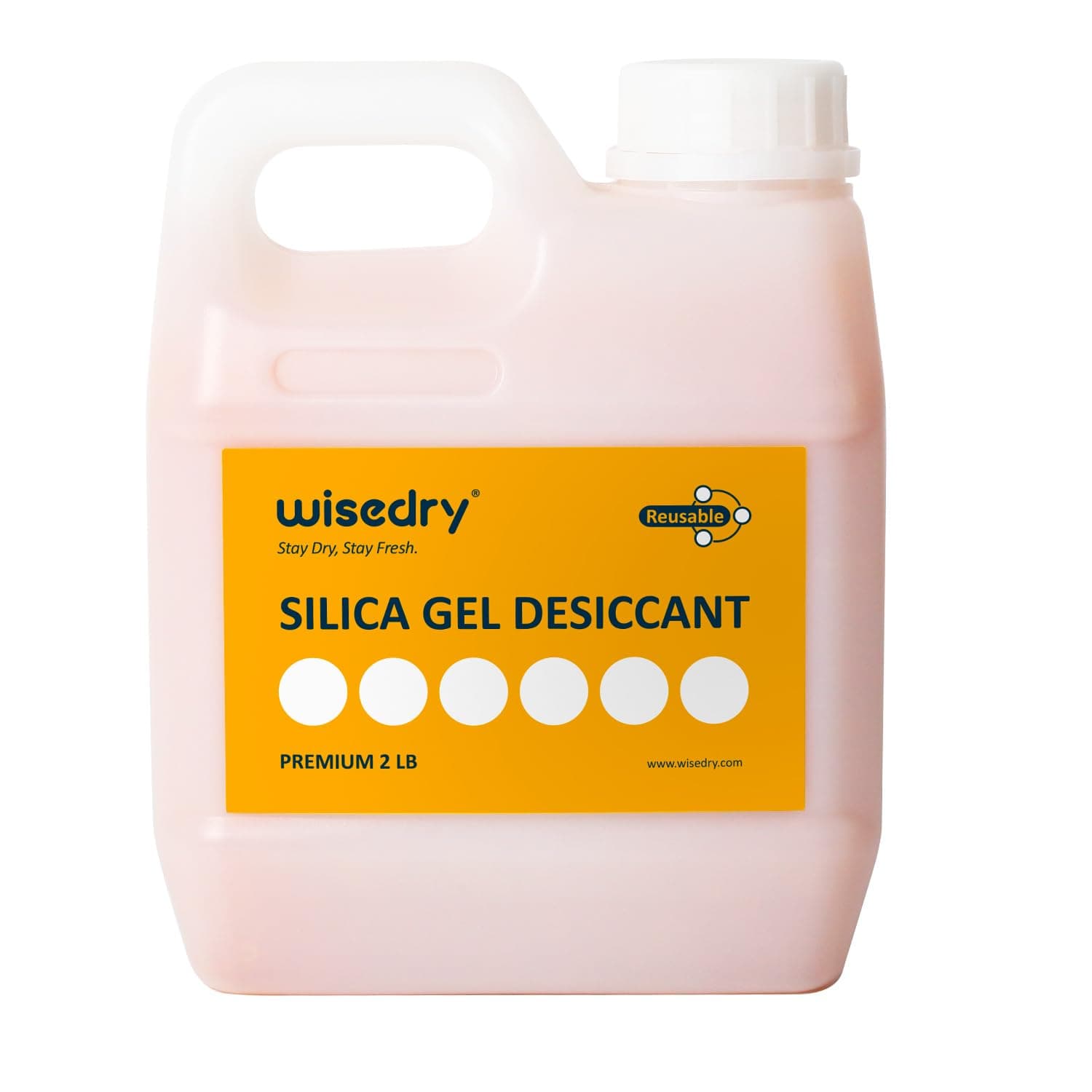 wisedry Perline essiccanti in gel di silice, riutilizzabili, con indicazione del colore, 0,9 kg, dimensione della perlina 2-4 mm, ricaricabili