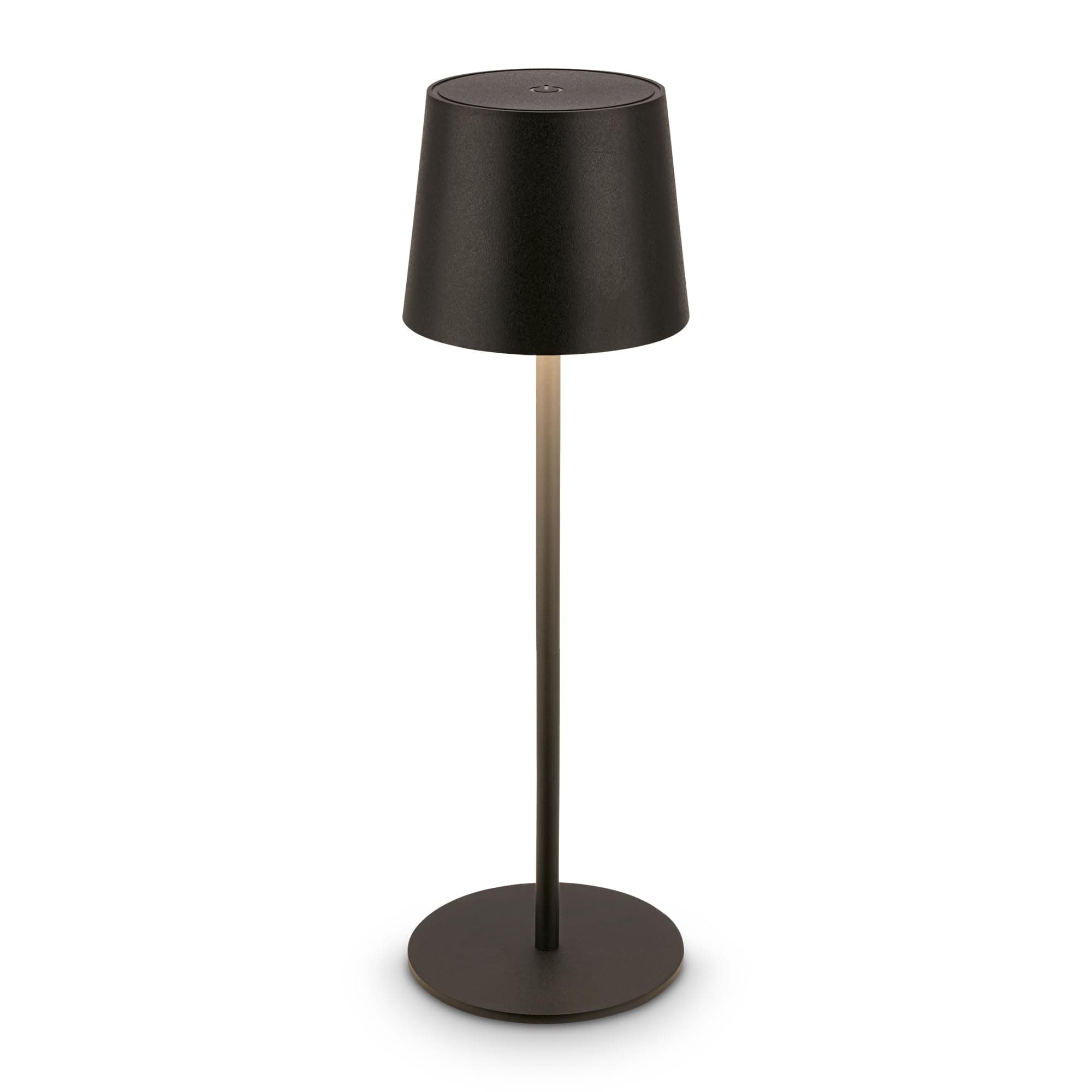 BRILONER - Lampada da tavolo LED senza fili IP44 con touch, dimmerabile, batteria ricaricabile, USBC, lampada da scrivania senza fili, lampada da comodino ricaricabile, 11x33 cm, nero