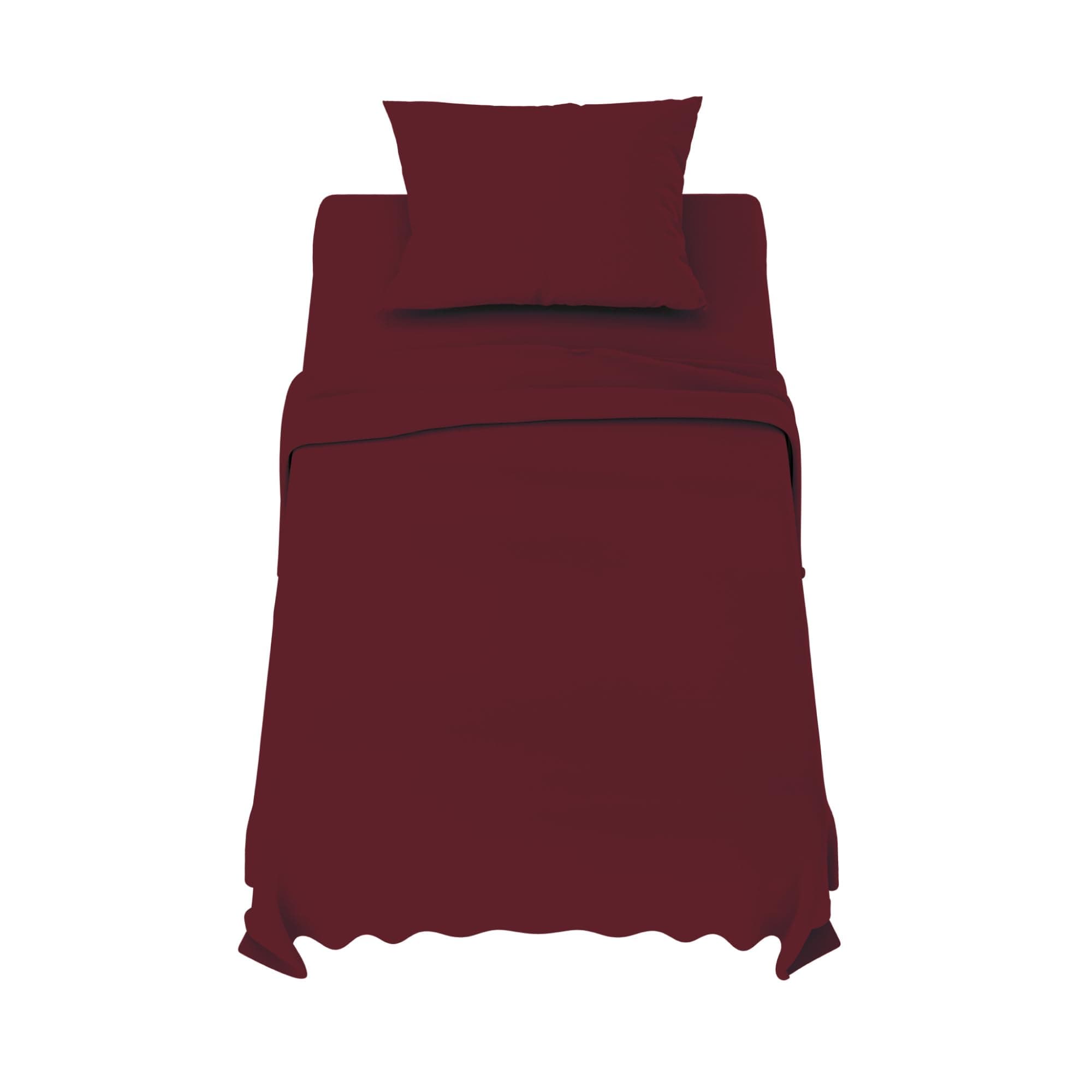 Dreamzie Lenzuola Letto Singolo 90x190 cm - Completo Lenzuola 3 Pezzi in Microfibre - Lenzuolo con Angoli - Lenzuola Sopra - 1 Federa 50x80 - Lenzuola Letto Singolo 90x190cm Bordeaux