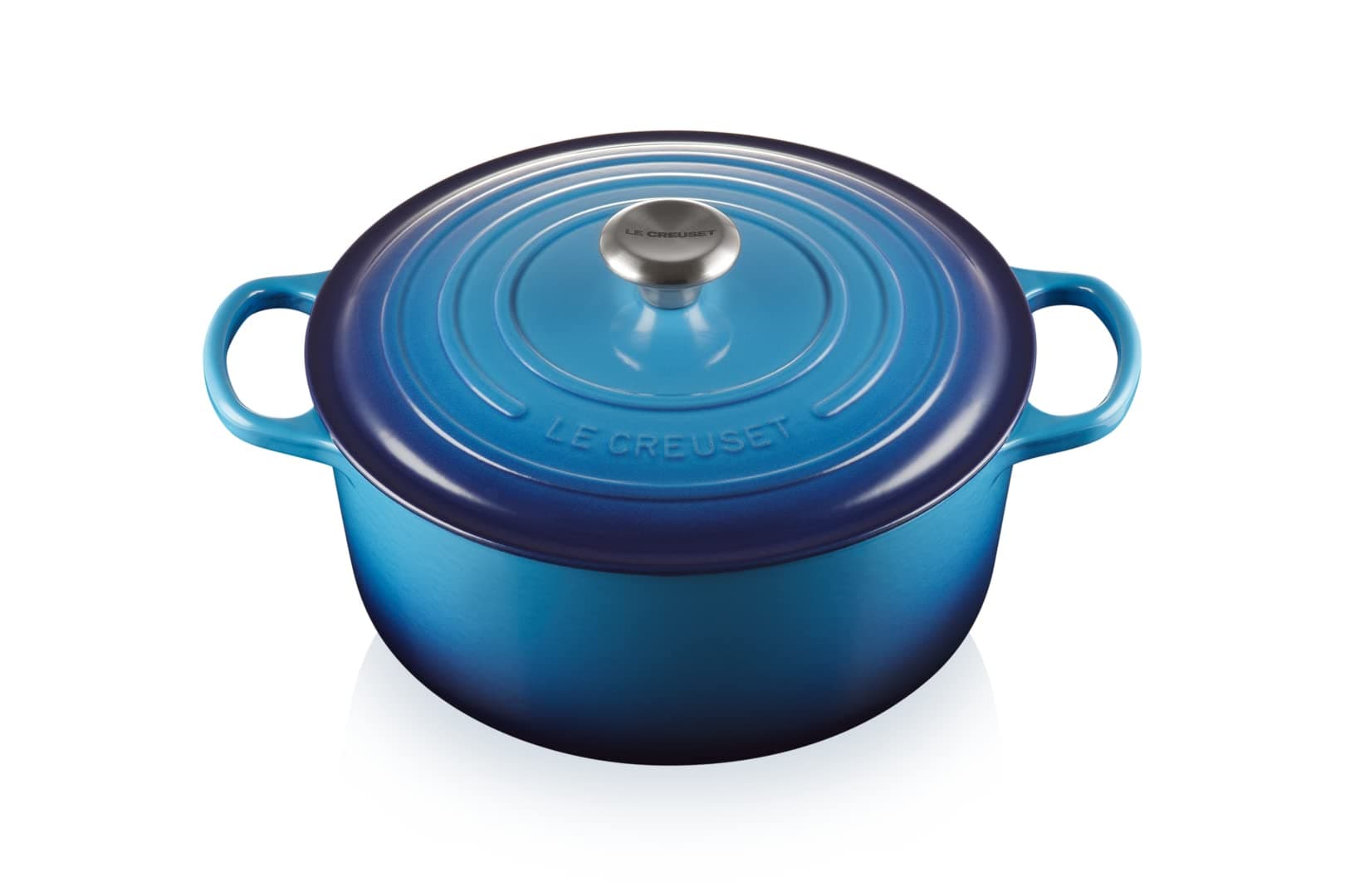 Le Creuset Cocotte Signature en Fonte Émaillée avec Couvercle, 28 cm, Ronde, 6,7 L, 6,125 kg, Azure, 21177282202430