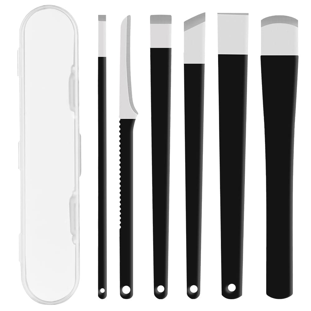LOPHE Bisturi per Pedicure, Set Pedicure Professionale in Acciaio Inox da 6 Pezzi, Kit di Coltelli per Pedicure con Custodia, Pedicure Attrezzi per Rimuovere l Calli di Pelle Morta, Dura