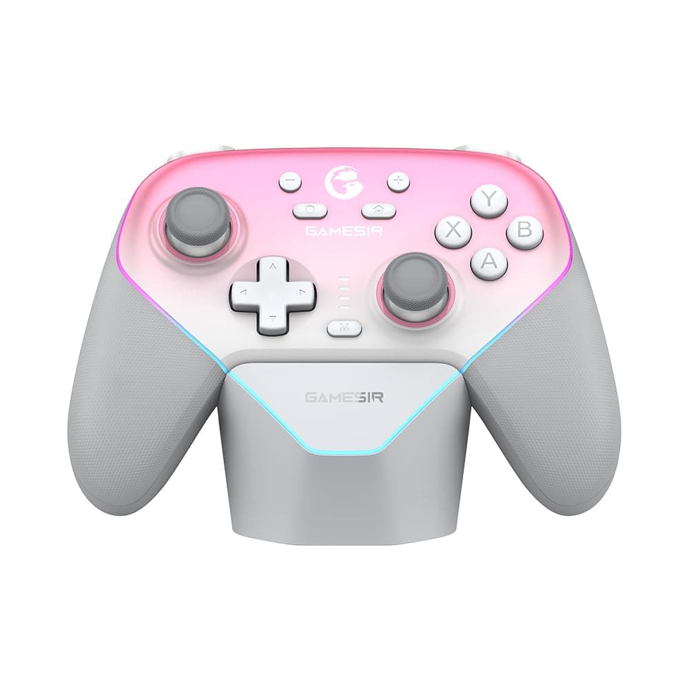 GameSir Super Nova PC Gamepad – Kabelloser 1000Hz Controller mit Ladestation, Hall-Effekt-Sticks & verstellbare Trigger – Kompatibel mit Switch/Switch 2 (Gyro), PC, Mobilgeräte – Whipped Pink