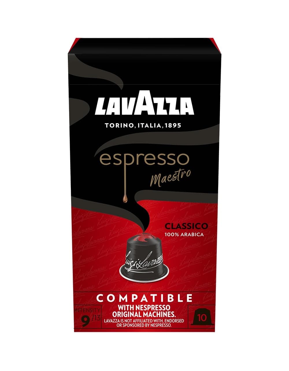 Lavazza Espresso Classico, ausgewogener Espresso, 10 Kapseln, Nespresso kompatibel