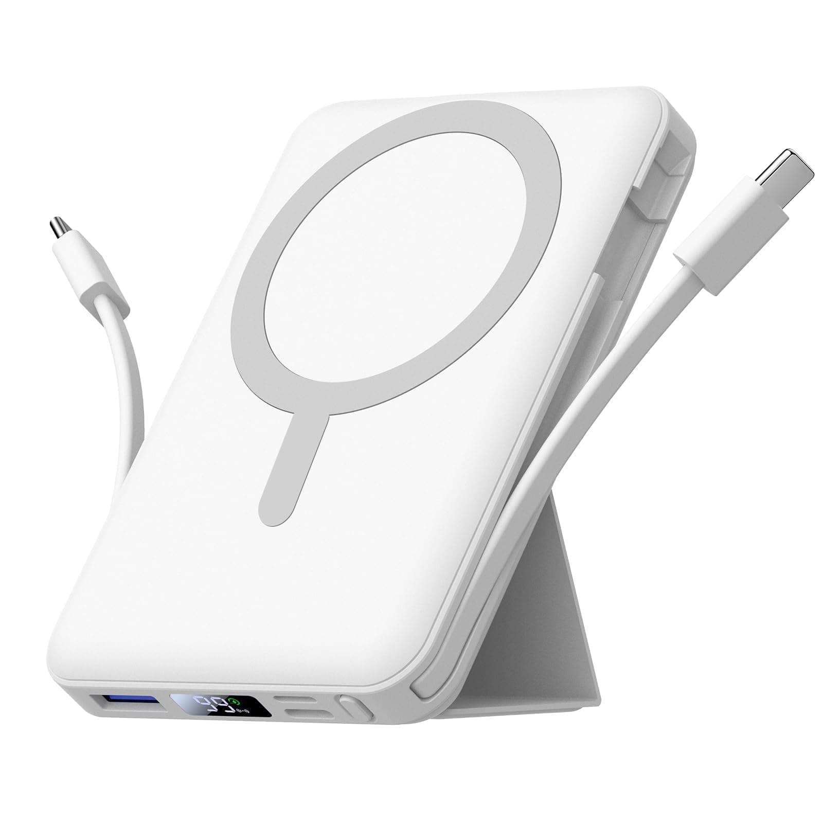 Azmuth Power Bank, per Magsafe Powerbank iPhone 10000mAh, Caricatore Portatile Magnetico Wireless Ricarica Rapida con Display LED Batteria Esterna per iPhone 17/16/15/14/13/12/Pro/Pro Max