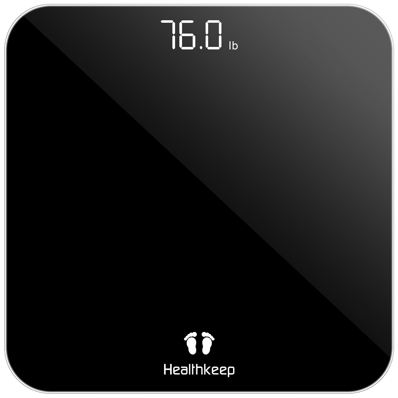 Bascula de Baño, Báscula Digitale con Pantalla LED, Báscula Para Peso Corporal de Alta Precisión, Máximo 180 kg, Tecnología Step-On, Negro