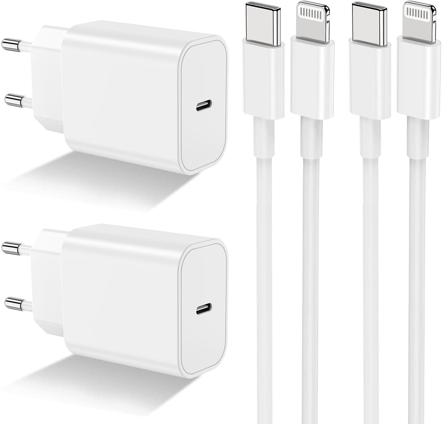 2Pack Chargeur Rapide iPhone 14 13 12 11,【Apple MFi Certifié】 20W USB C Adaptateur Secteur Prise Chargeur Apple Original 2m Cable pour iPhone XS Max/XR/SE/iPad
