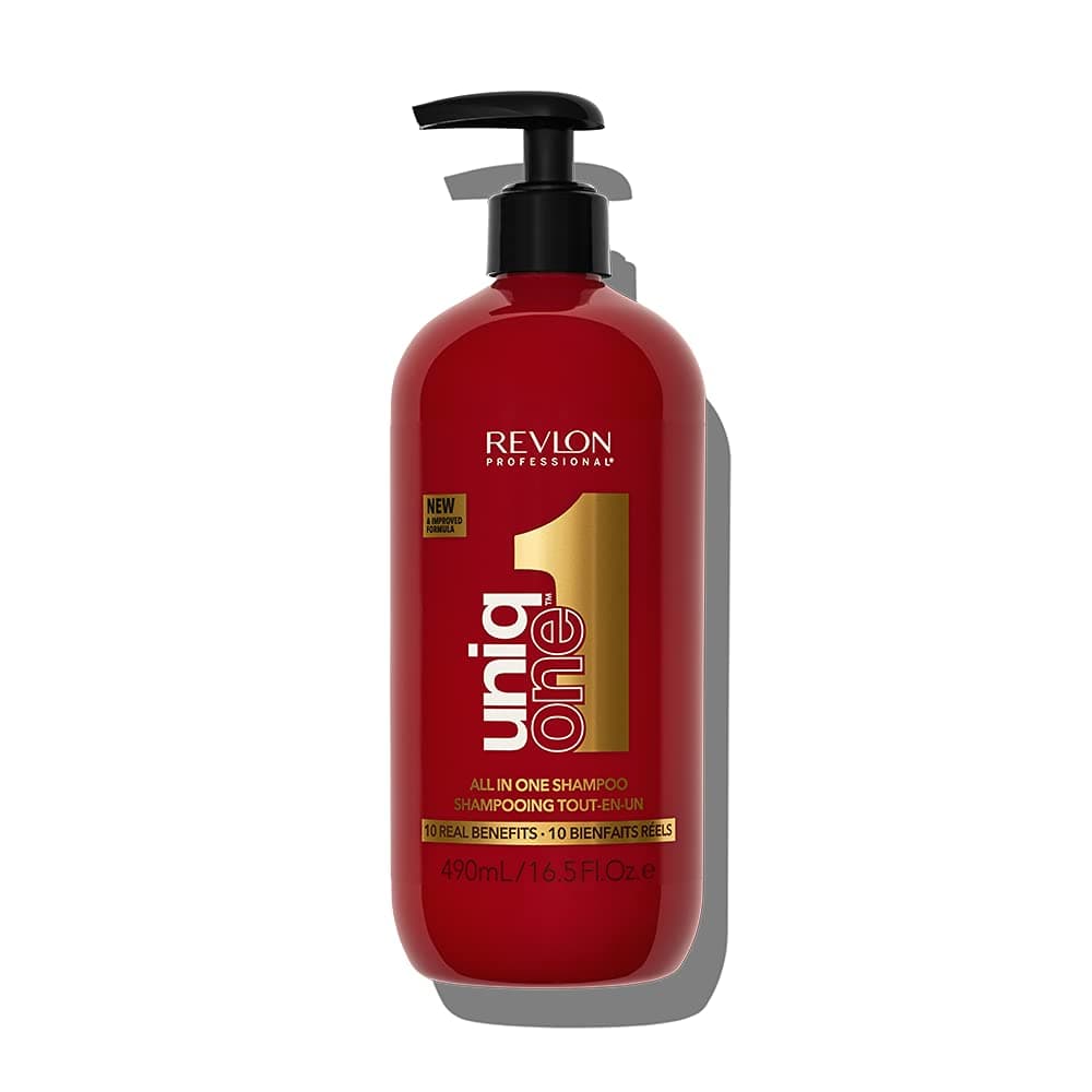 REVLON PROFESSIONAL UniqOne All in one Shampoo, 490 ml, pflegendes Haarshampoo zur Reinigung von Haar & Kopfhaut, Haarpflege für Seidigkeit und Glanz, reduziert Haarbruch, mit Anti Frizz Effekt