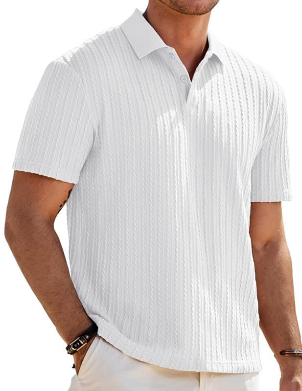 Elegancity Herren Poloshirts Kurzarm Einfarbig Strick Sommer Golf Shirt Freizeit T Shirts Regular Fit Urlaub Polohemd S-3XL