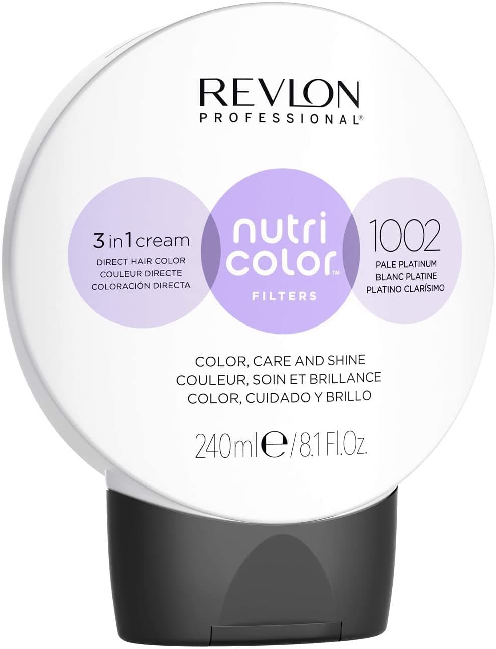 REVLON PROFESSIONAL Nutri Color FILTERS – METAL-ICE FILTERS 1002 Helles Platin, 240 ml, Farbmaske mit INSTA-PIC-TECHNOLOGY, Tönungsmaske zur Farbauffrischung, Neutralisierung von Gelbstich, vegan