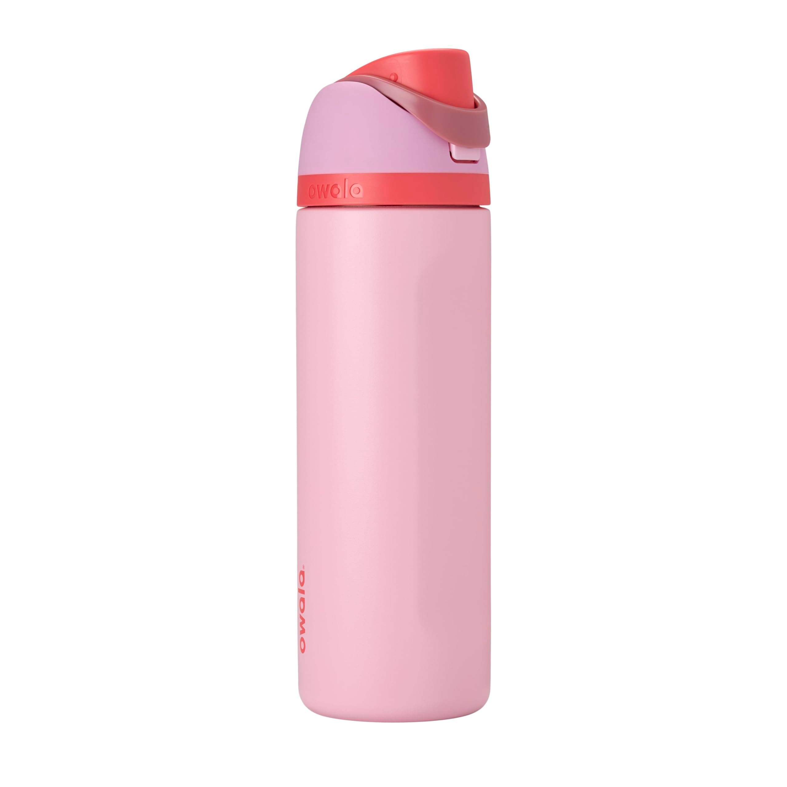Owala FreeSip - Stainless Steel - 24-oz. - Pink (Angle Food Cake) (Amazon) | Acero inoxidable con aislamiento | Tapa antiderrames | Sin BPA, sin plomo y sin ftalatos | Boquilla 2 en 1