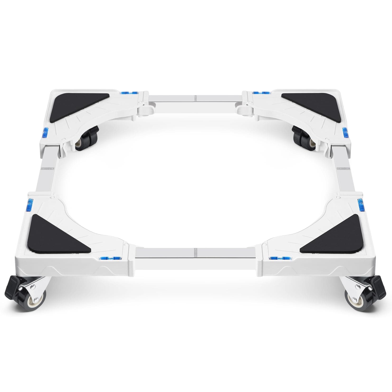 Humagineer Base per Lavatrice con 4 Ruote Piroettanti Bloccabili, Carrello Lavatrice Regolabile da 40-60cm Antivibrazion, Capacità Massima 200KG Carrello per Lavatrice, Asciugatric, Frigorifero,Bianco