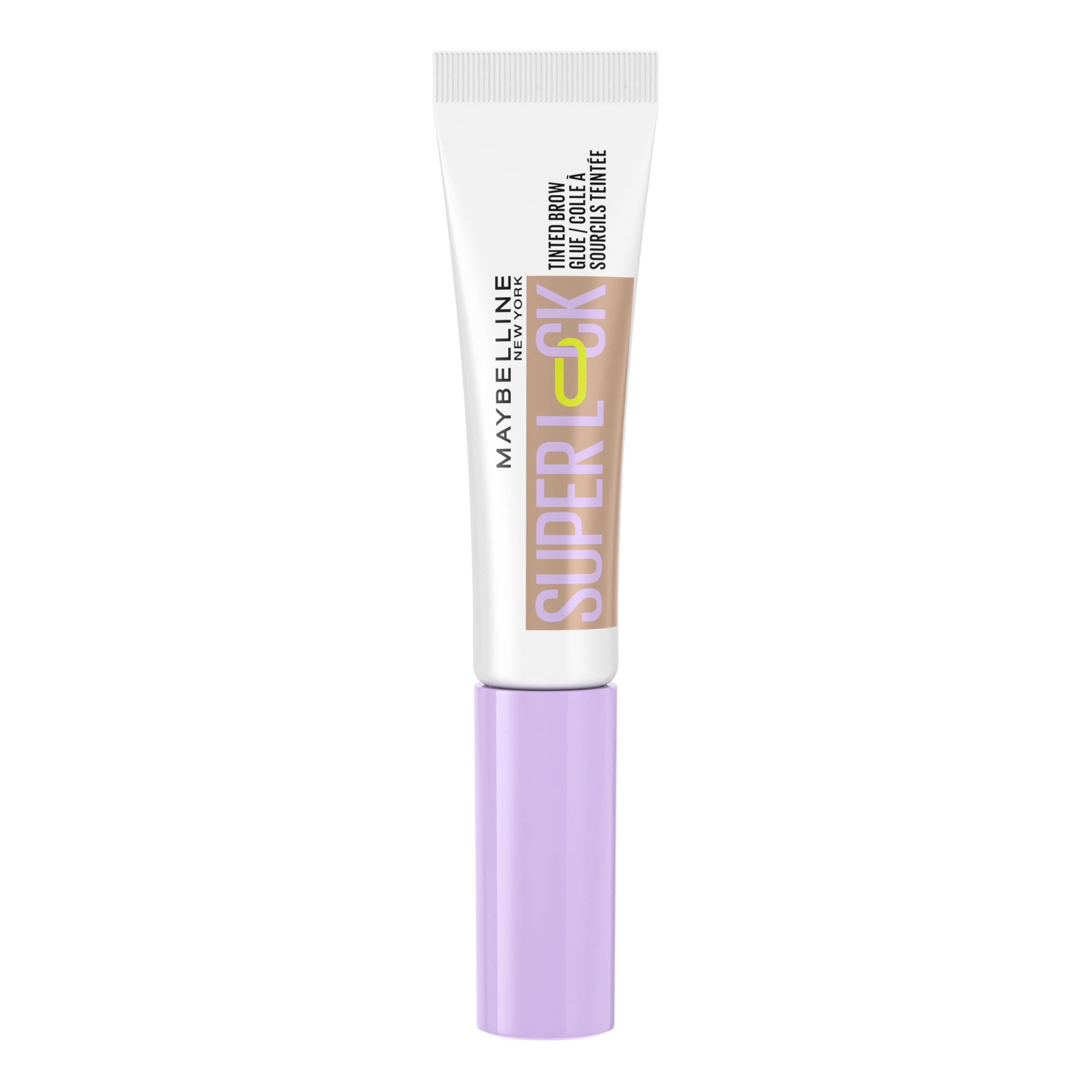 Maybelline New York Augenbrauengel, Für definierte Augenbrauen, Starker Halt ohne abzublättern oder zu kleben, Integriertes Styling-Bürstchen, Super Lock Brow Glue, Taupe, 8 g
