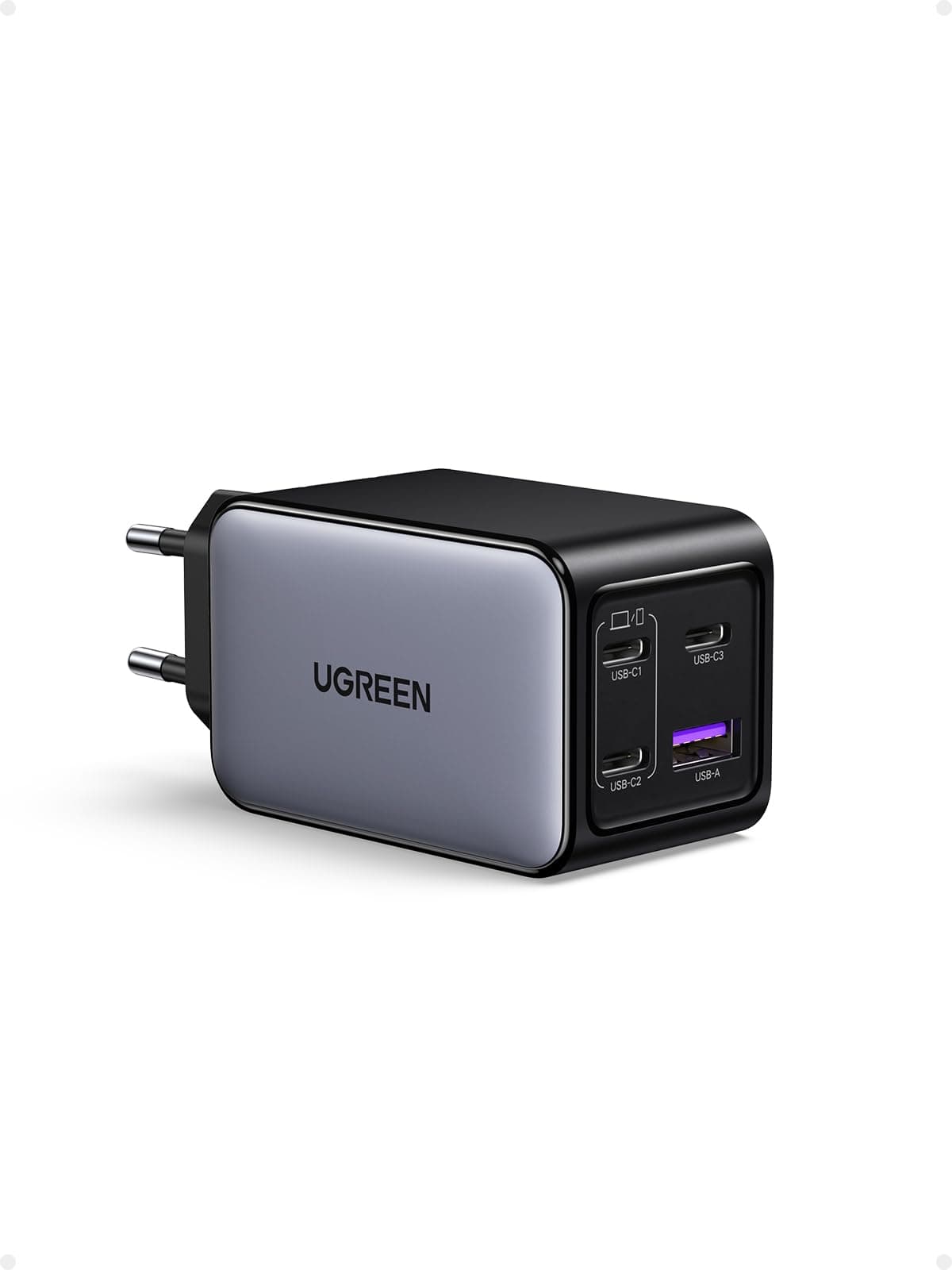 UGREEN Nexode 65W USB C Ladegerät 4-Port GaN Netzteil Mehrfach Schnellladegerät PD Charger unterstützt PPS 45W kompatibel mit MacBook Pro/Air, HP Laptop, iPad Serien, iPhone 17, Galaxy S24