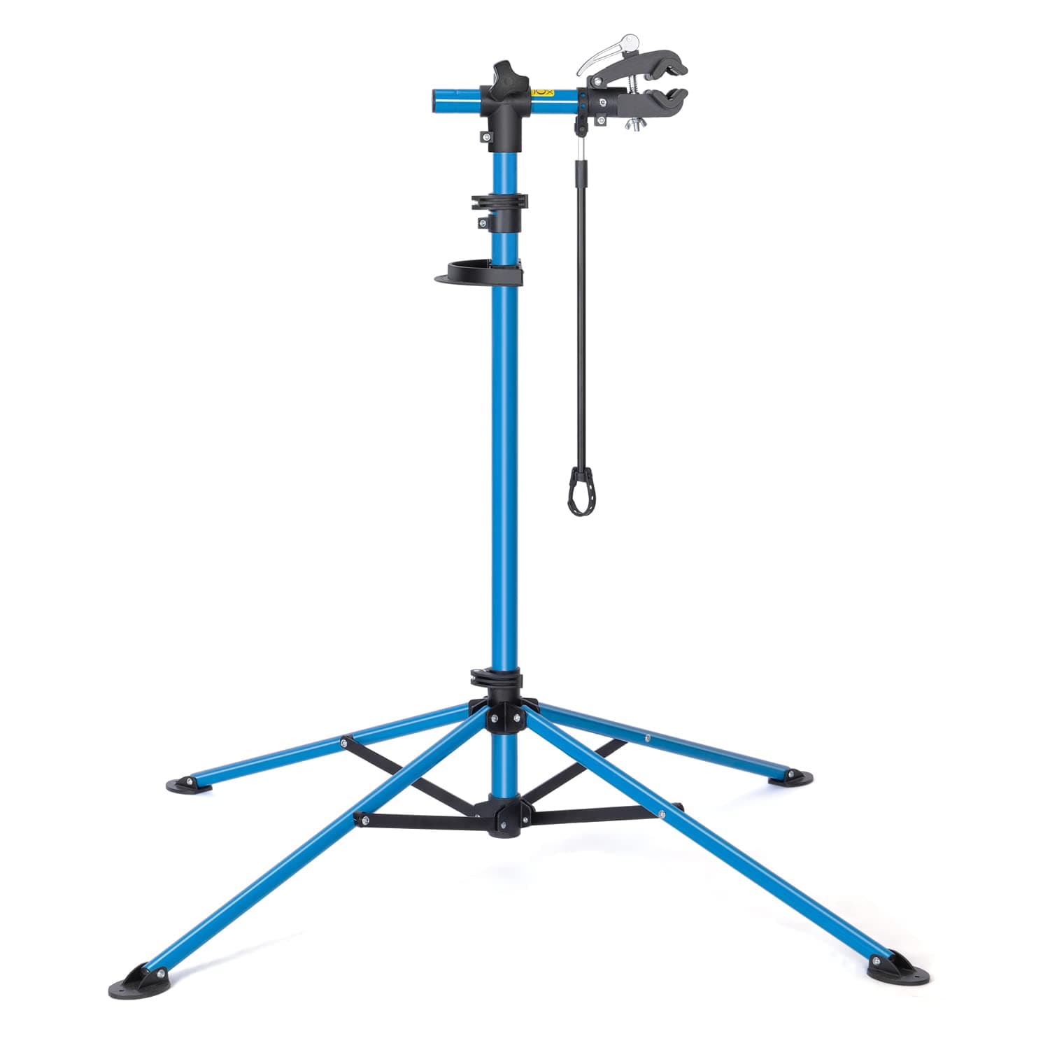 CXWXC Soporte Taller de Bicicleta para Reparación, Soporte Bici Portátil con 4 Patas Plegable, Caballete para Bicicleta con Bandeja de Herramientas,Hasta 30 Kg (Azul)