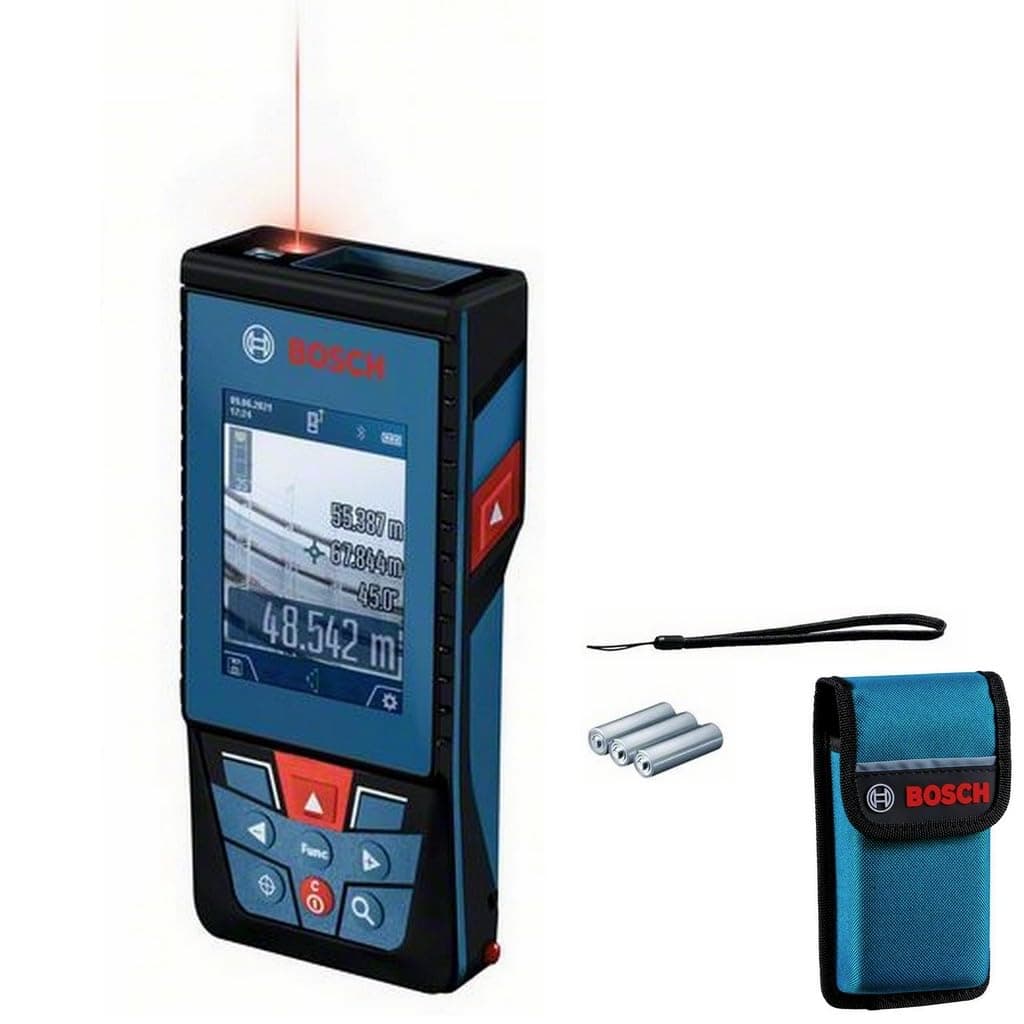 Bosch Professional Metro Laser Distanziometro Laser GLM 100-25 C (telecamera integrata, raggio d'azione: fino a 100 m, robusto, IP54, ± 1,5 mm*, 3 batterie AA, cinturino da polso, custodia)