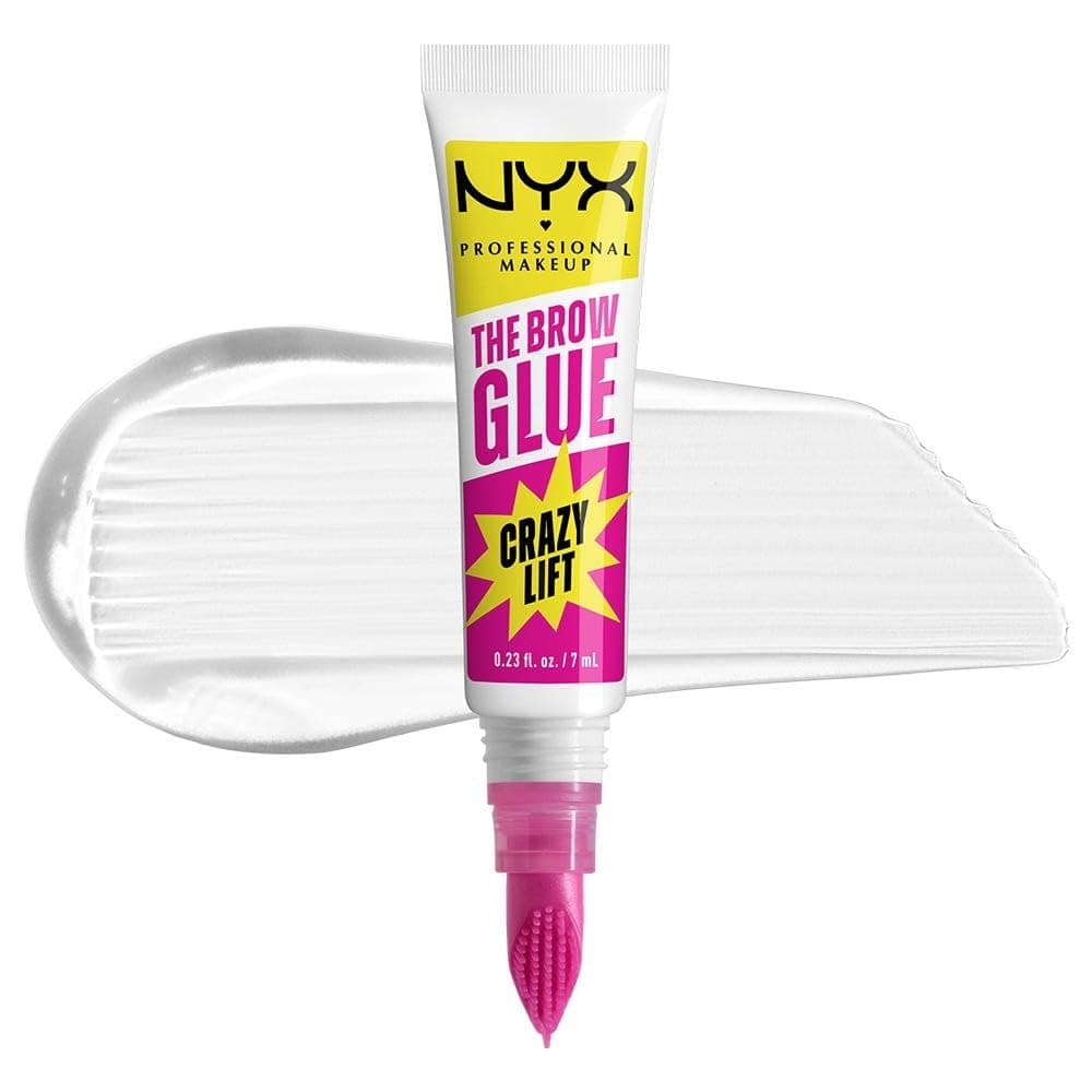 NYX Professional Makeup - Glue fixatrice - Sourcils Effet Laminés - Tenue jusqu'à 24H - Formule Vegan - Peigne Applicateur Intégré - The Brow Glue Crazy Lift - Teinte : Transparent (01) - 7ml