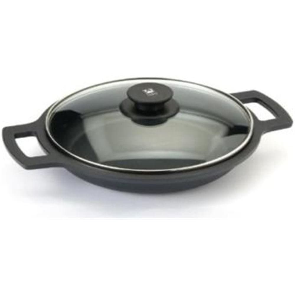 BRA Efficient Cacerola baja con tapa de cristal y asas de silicona extraíbles, 32 cm, apta para todo tipo de cocinas incluida inducción y horno