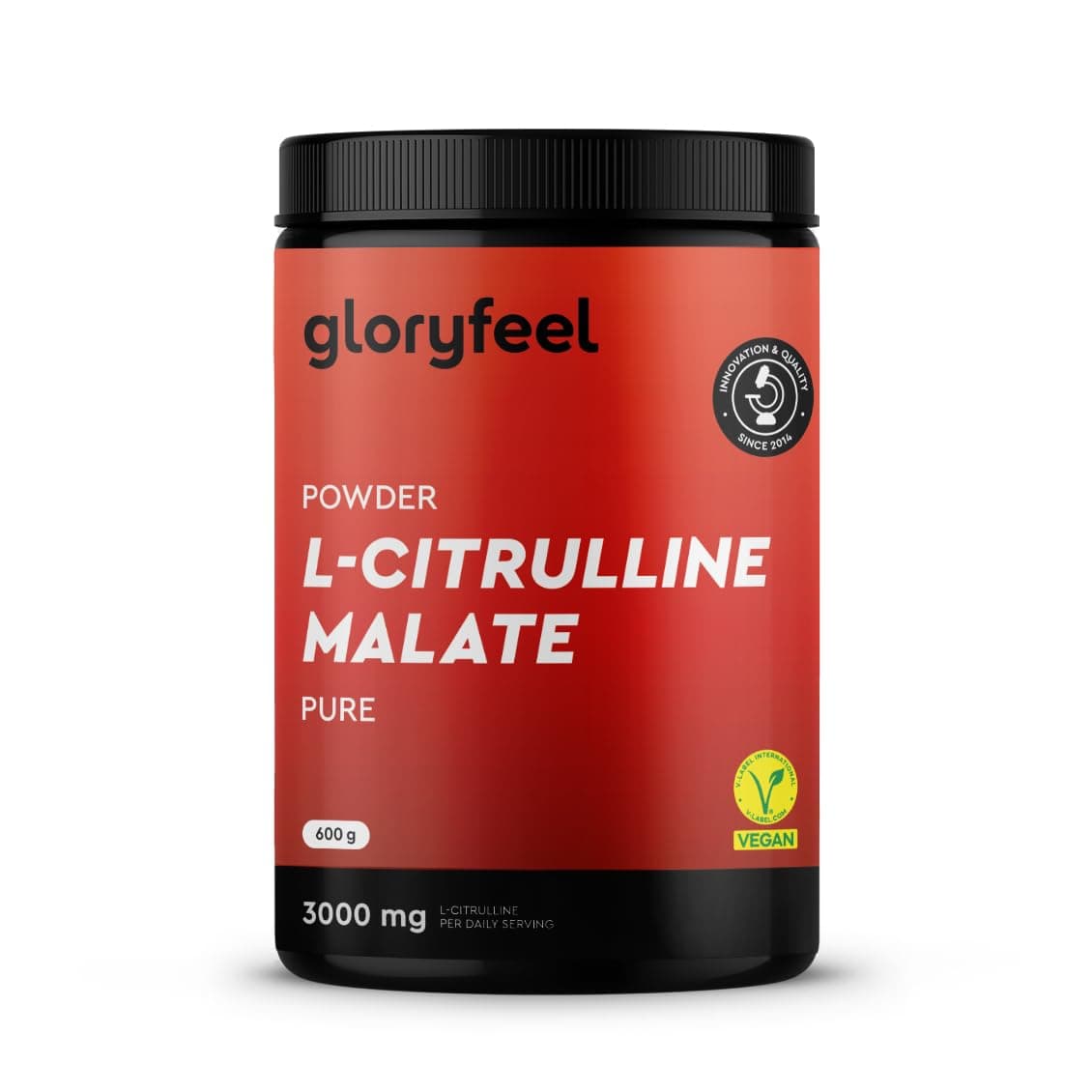 L-Citrulina Malato 2:1 en Polvo 600g - Aminoácido Pre workout de alta dosis - 4800mg L Citrulina Malato - Óptima solubilidad y máxima pureza - Probado en laboratorio, vegano y sin aditivos