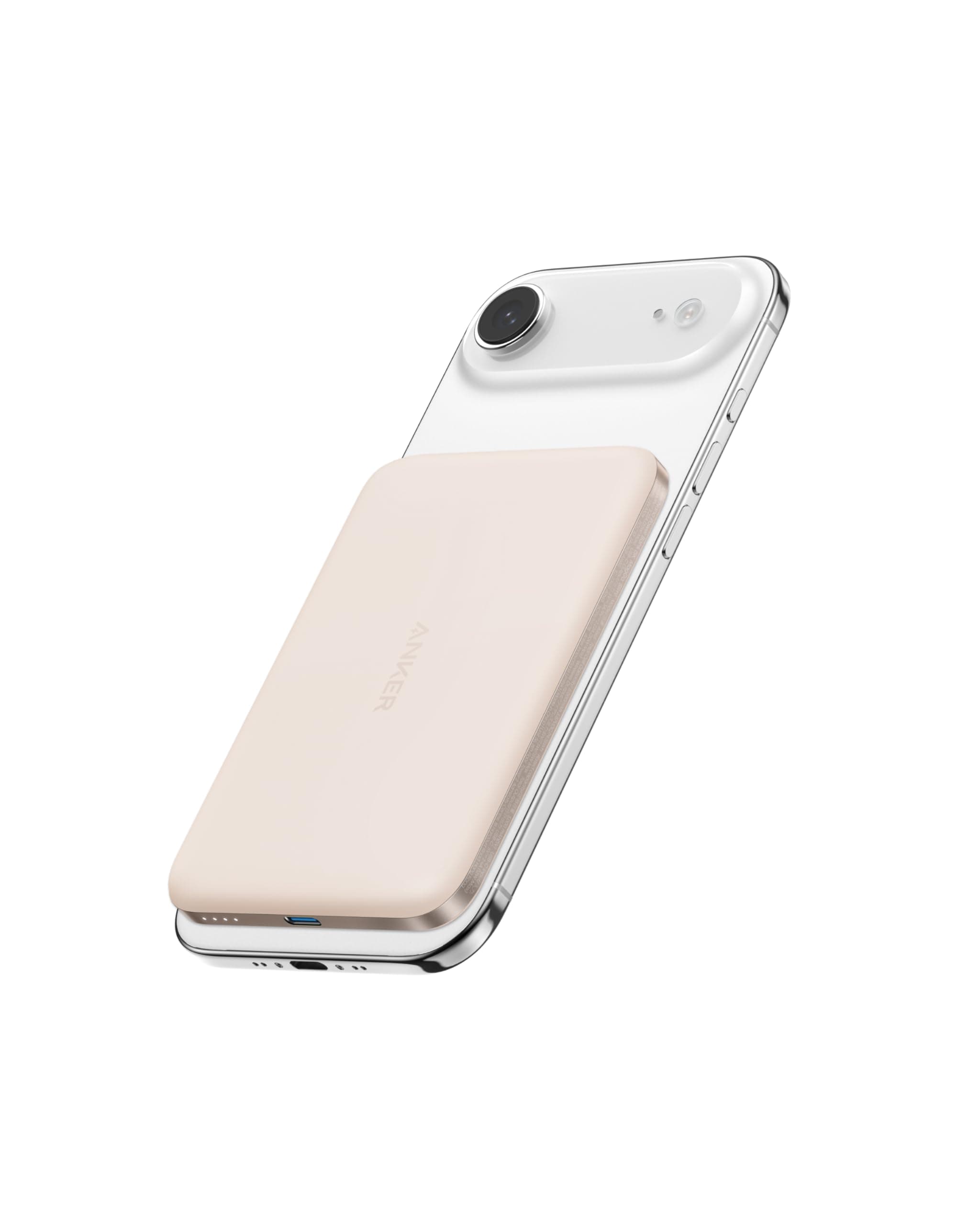 Anker Nano Powerbank, Ultraschlanke 5000mAh Magnet-Powerbank, Qi2-zertifiziert, 15W Max ultraschnelles Laden, MagSafe-kompatibel, tragbares Ladegerät, Ergonomisches Design, Für iPhone 17/16/15/14/13