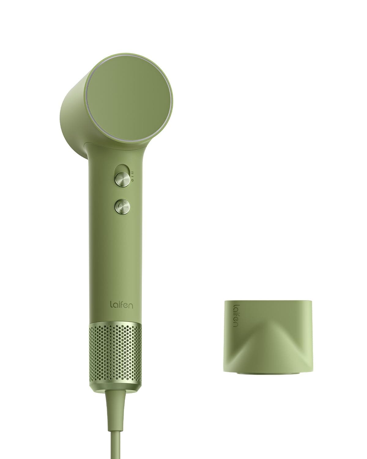 Laifen Mini asciugacapelli, asciugacapelli agli ioni negativi con motore brushless da 110.000 giri/min, asciugatura rapida, asciugacapelli silenzioso ad alta velocità (verde)
