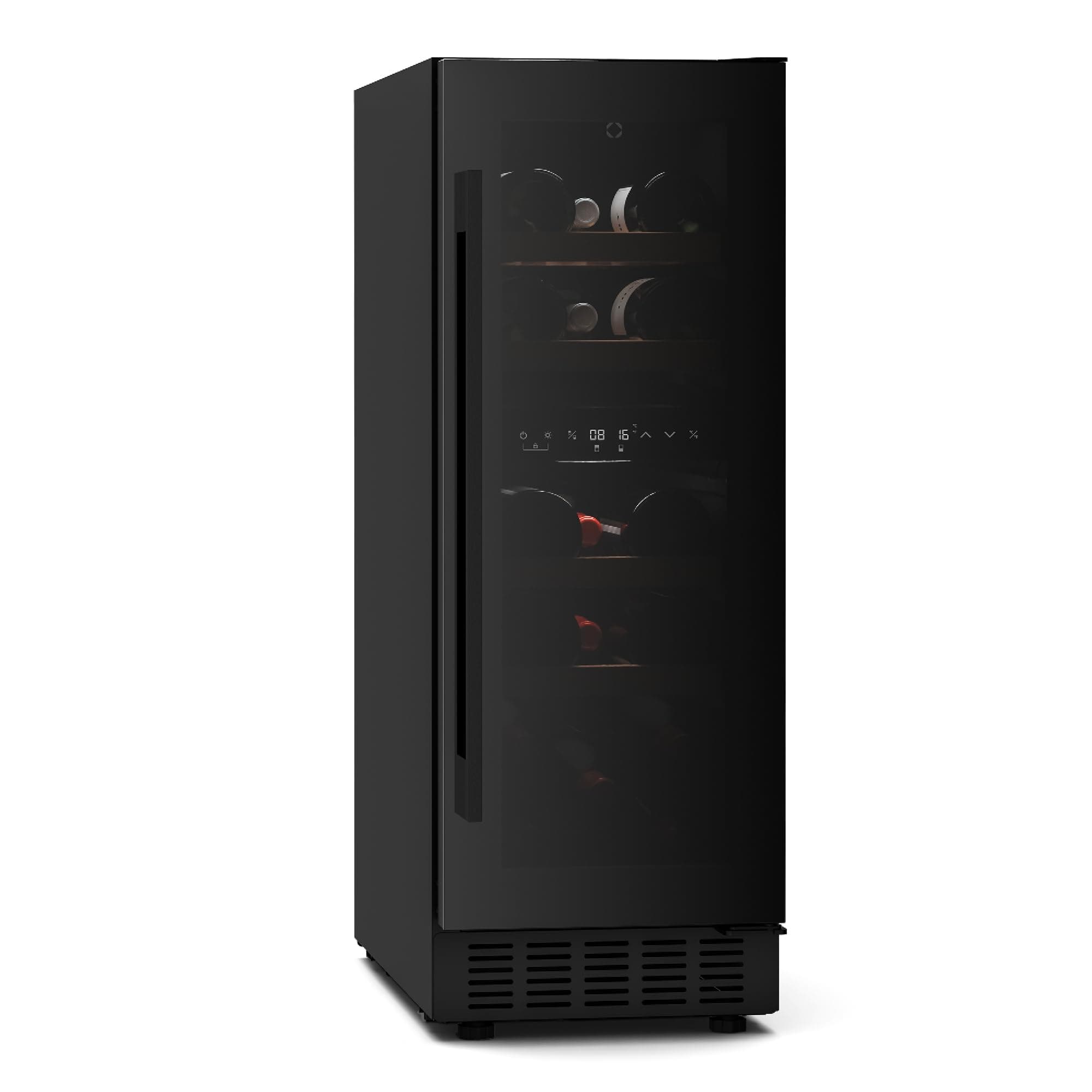 Klarstein Velaire Cave à Vin 2 Zones - 17 Bouteilles, 5-22°C, Encastrable, LED, Porte UV, Silencieux, Clayettes Bois, Frigo Vin Multi-Températures