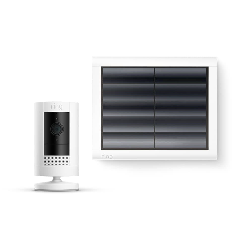 Ring videocamera esterna a energia solare (Stick Up Cam) | Telecamera di sorveglianza wifi per esterno con 1080p HD video, audio bidirezionale, fai-da-te | Ring Home: 30 gg. prova gratuita