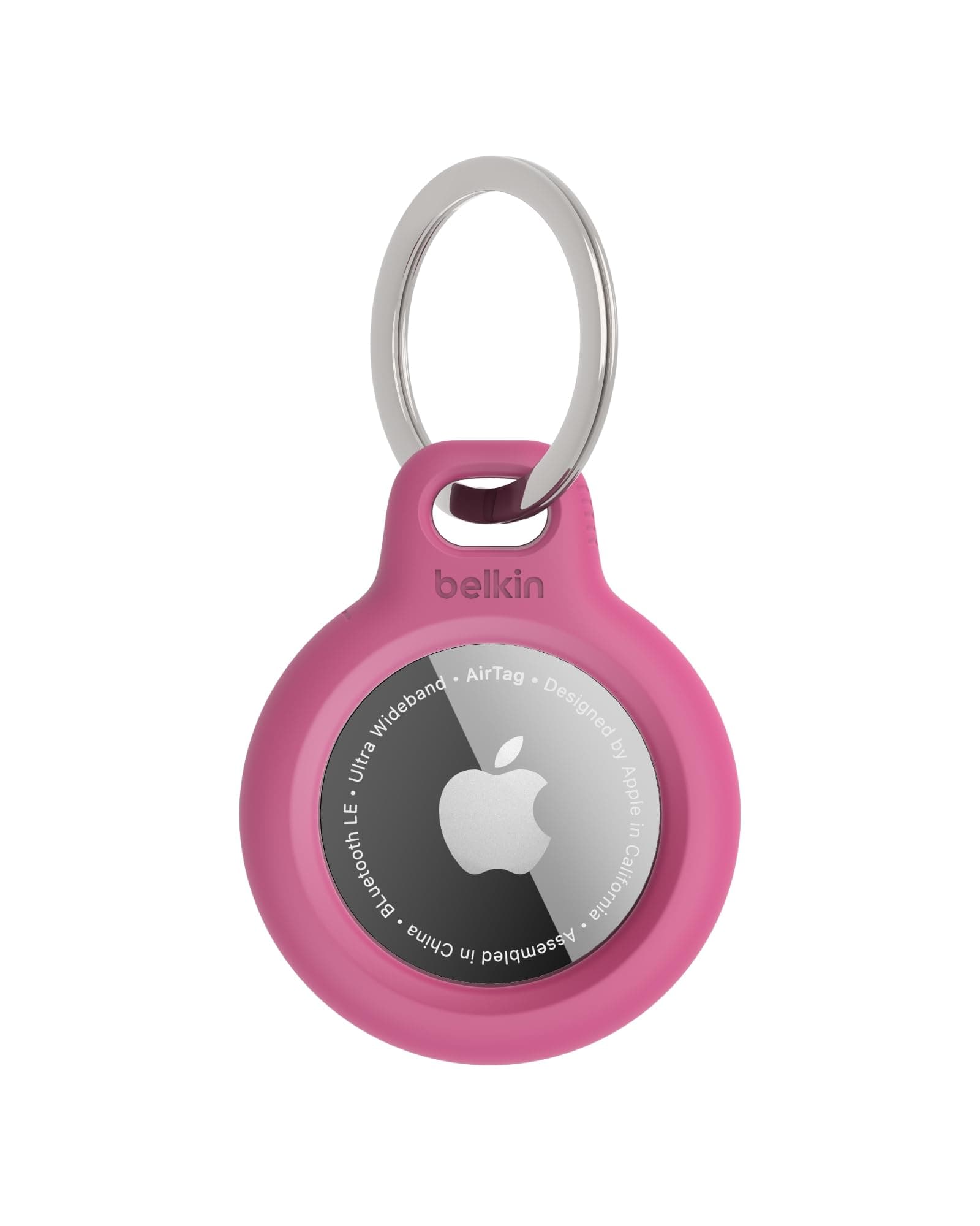 Belkin AirTag Hülle mit Schlüsselanhänger (Secure Holder Schutzhülle für Air Tag, Accessoire mit Kratzschutz) – Pink