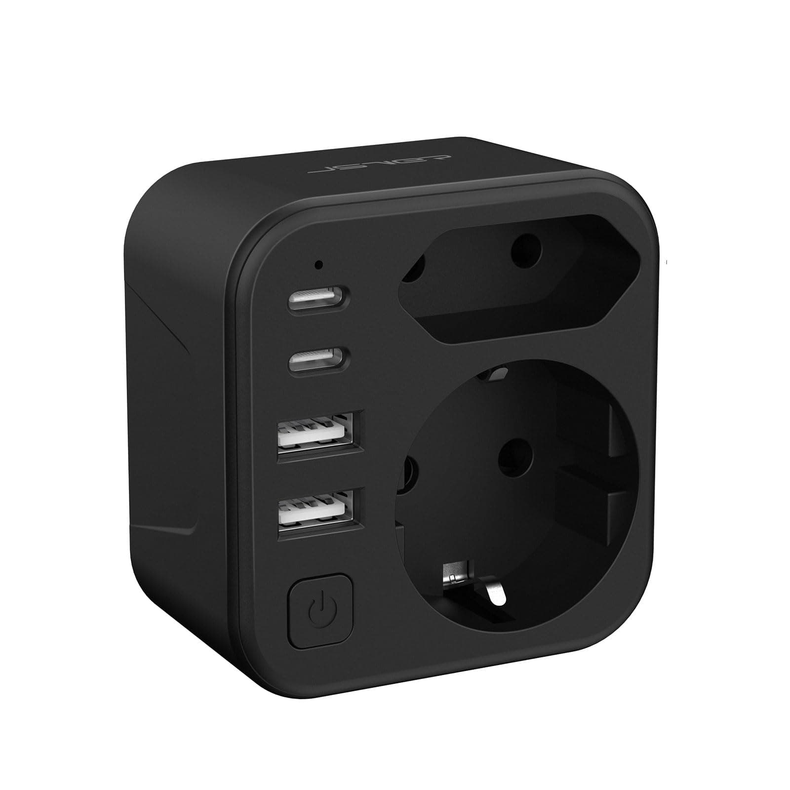 JSVER Adaptateur de Voyage Japon,6 en 1 Adaptateur Type-A France-Japon avec 2 Ports USB-A et 2 Type-C (17 W),Prise de Voyage pour Le Les États-Unis,Canada,Colombie,CN(Noir)