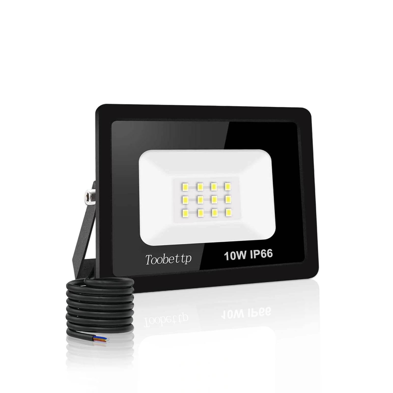 Foco LED Exterior 10W, toobettp 1000LM Focos Led 6500K Luz Blanca Fría, IP66 Impermeable Aplique Pared para Garaje Jardín Patio Parque