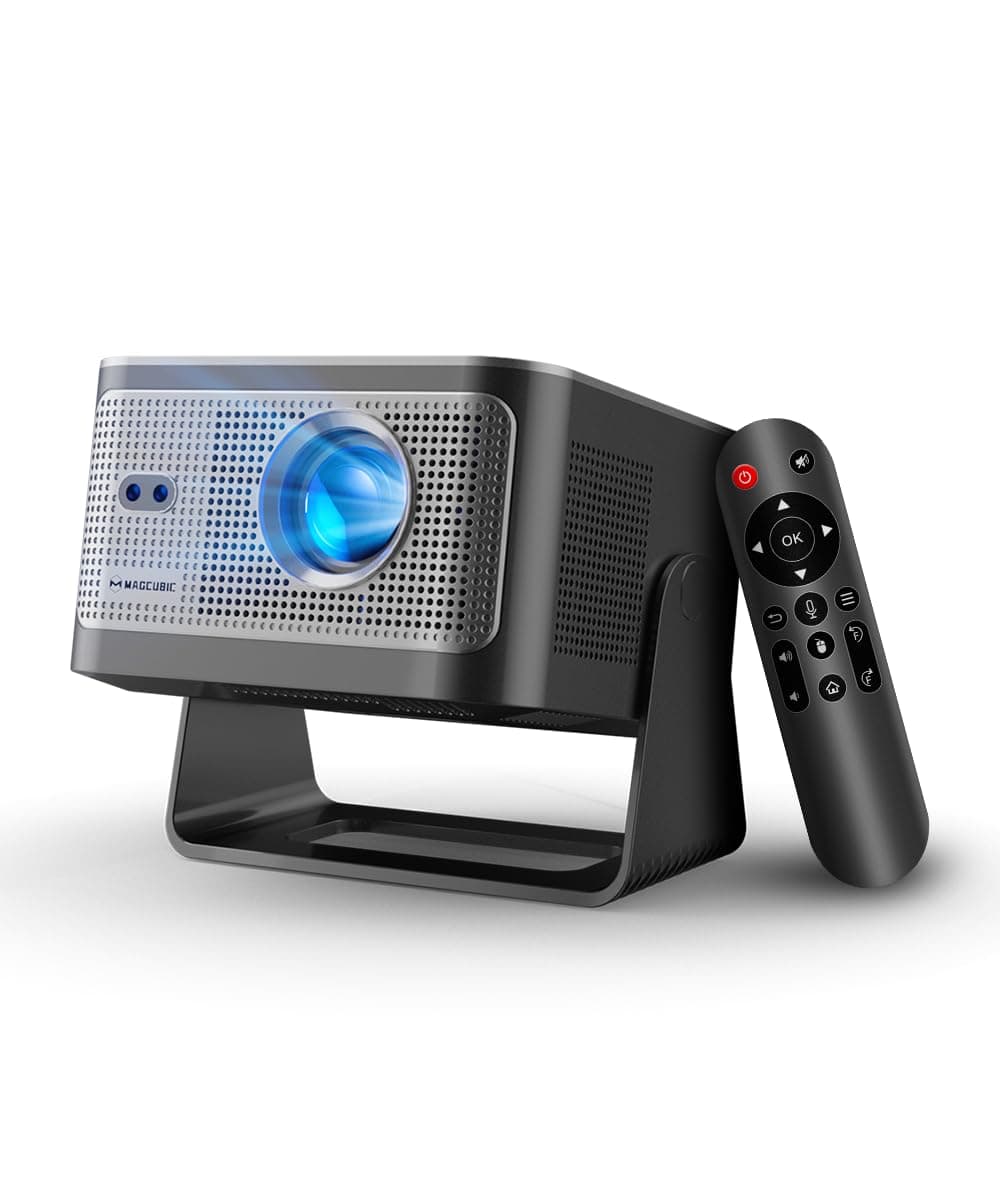 Magcubic Mini Proyector Portátil, Native 1080P, 4K 8K Soporte Android 14, WiFi 6 Bluetooth 5.4, 600 ANSI Lúmenes, Enfoque Automático, Rotación 180°, Altavoz 12W, Cine en Casa y Exterior HY350max