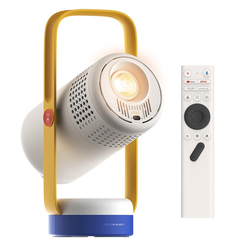 XGIMI Vibe One Batterie intégrée Mini Videoprojecteur Portable Intelligent, 1080P, Compatible avec Google TV & Netflix, Sound by JBL, Autofocus, Projecteur HD d’extérieur pour la Maison(Blue Spark)