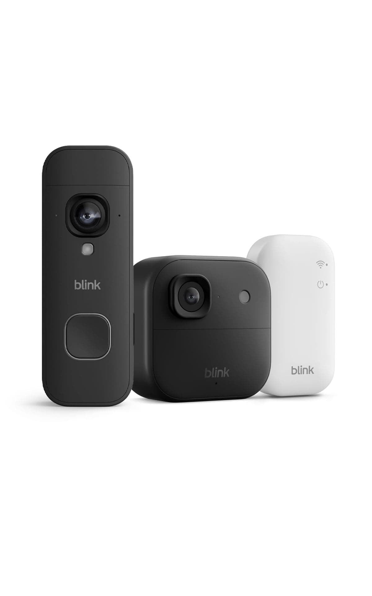 Cámara exterior 2K+ Blink + Blink Videotimbre 2K+ con pilas (últ. generación)— módulo de sincronización básico Incluido: sistema de 1 cámaras, Negro