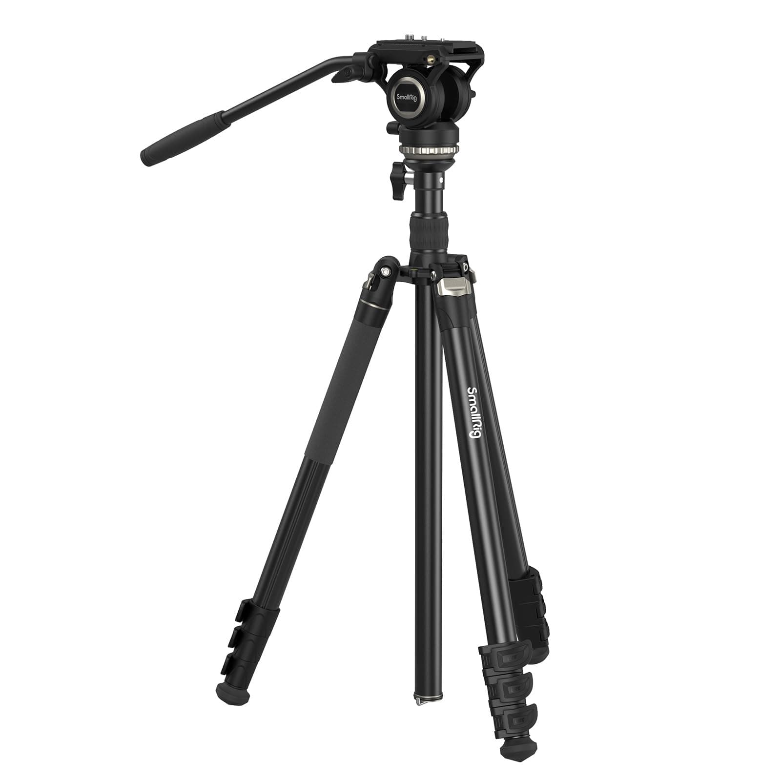 SMALLRIG CT210 Trépied Vidéo, 192cm Monopode pour Caméra avec Tête Fluide à Base de Nivellement +/-15°, Trépied de Voyage Professionnel pour Caméra Vidéo, Reflex Numérique, Caméscope - 4475