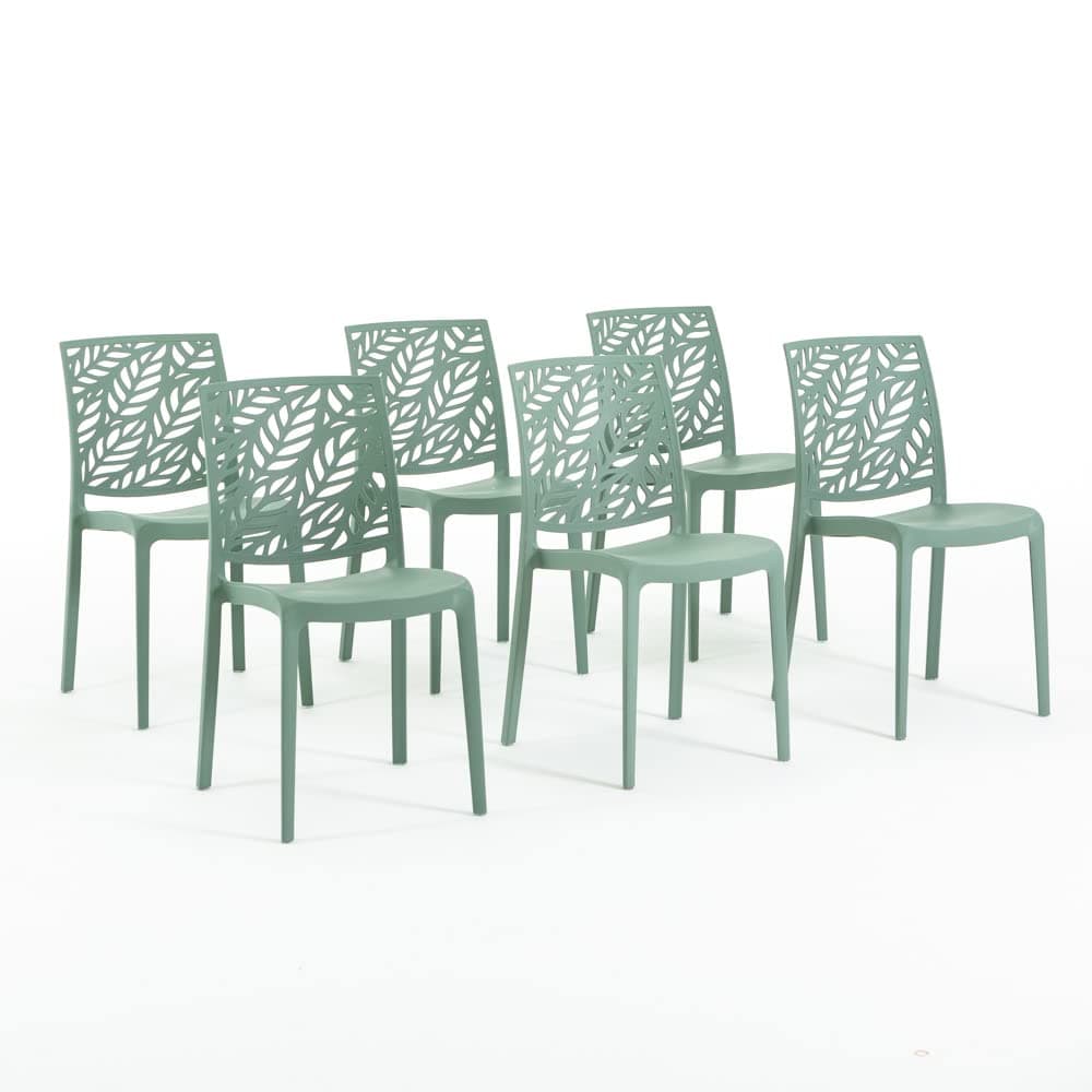 SIEDITI FUORI E DENTRO Dafne Chaise de jardin Chaises en résine avec fibre de verre (6, vert sauge)