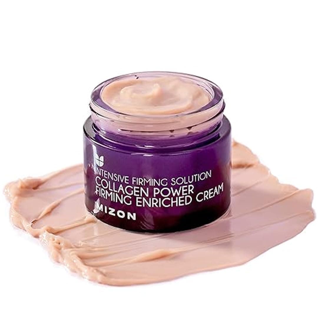 [MIZON] COLLAGEN POWER FIRMING ENRICHED CREAM(50ml) Koreanische Hautpflege - Tiefenfeuchtigkeitsspendende Marine Kollagen Creme für Glatte, Jugendliche Haut