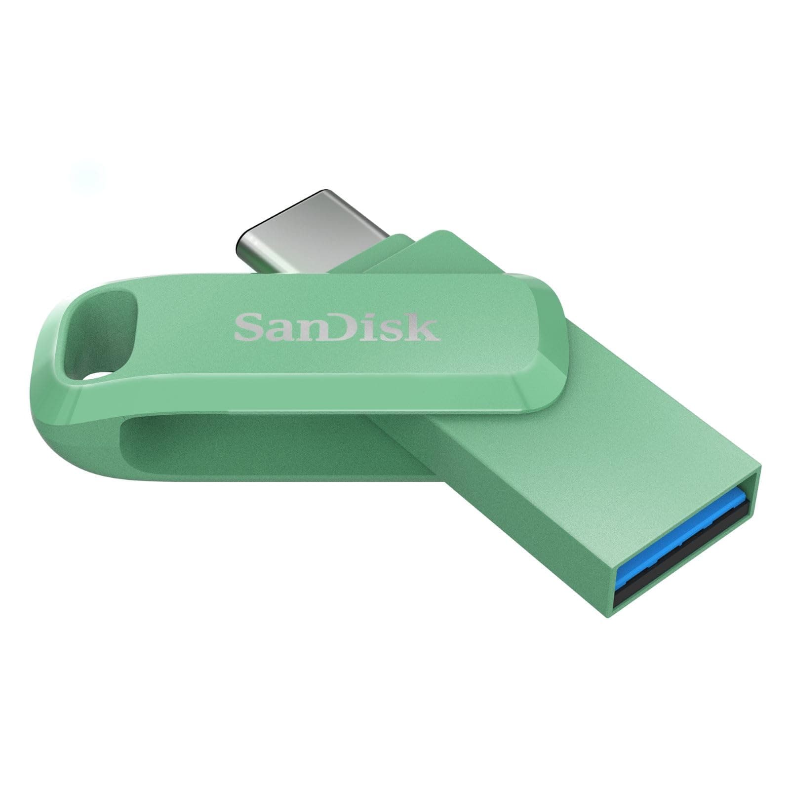 SanDisk Ultra Dual Drive Go USB Type-C 128 GB (Android Smartphone Speicher, USB Type-C-Anschluss, 400 MB/s Lesegeschwindigkeit, Nutzung als Schlüsselanhänger möglich) Absinth Grün