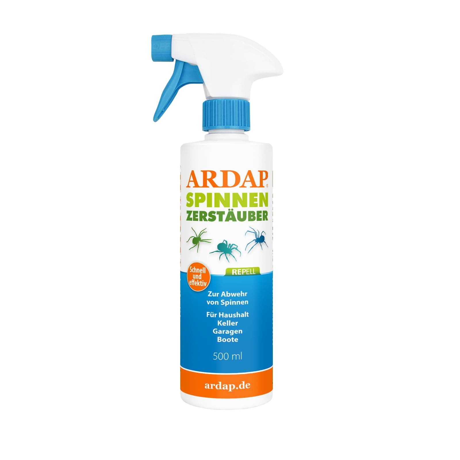 ARDAP Repell Spinnen Zerstäuber 500ml - Spinnenabwehr - Anti Spinnenspray - Abwehrmittel - Spray gegen - Mittel gegen Spinnen - Wirkt schnell und effektiv (PT19)